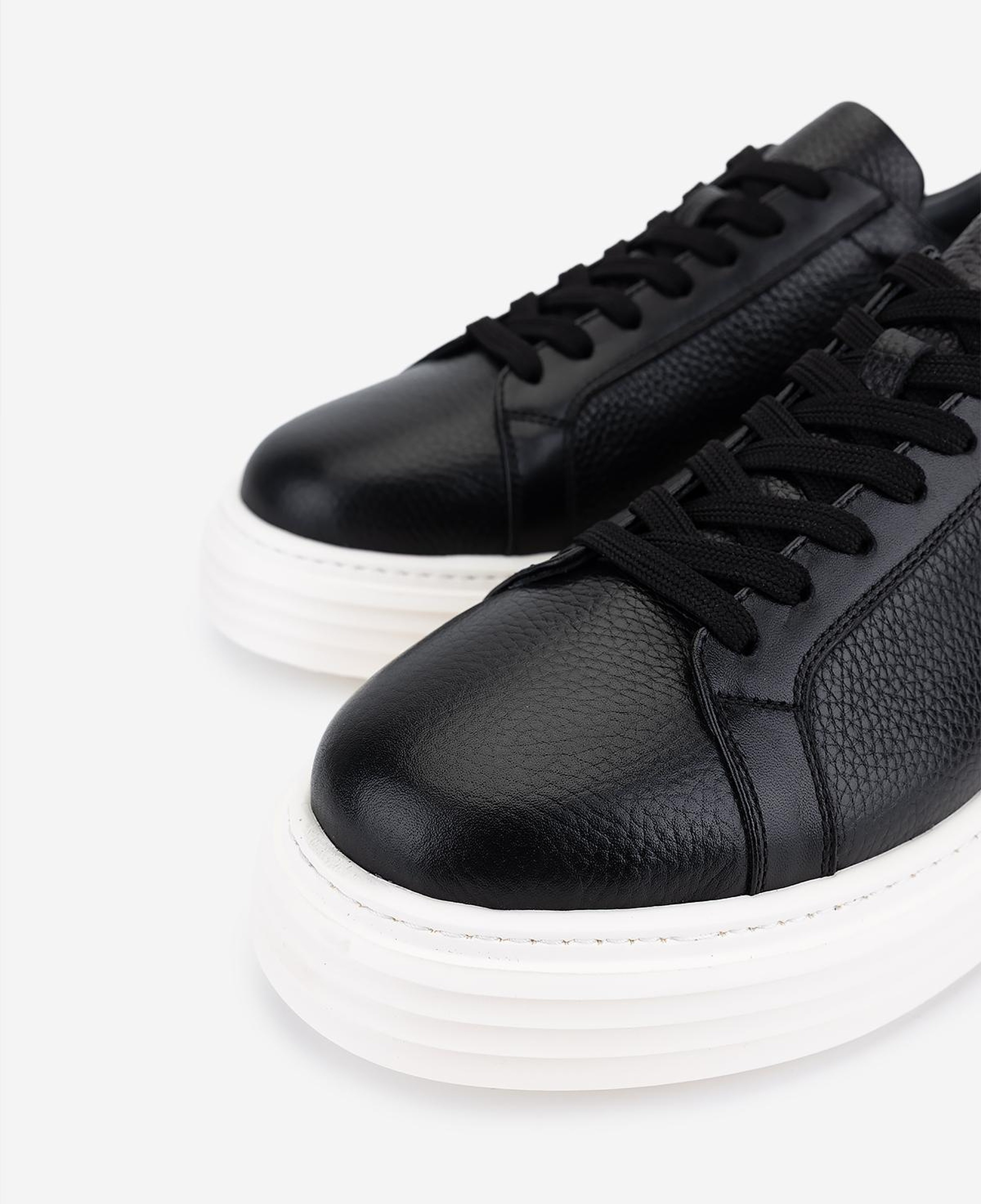 Valmenti Erkek Hakiki Deri Siyah Sneakers & Spor Ayakkabı