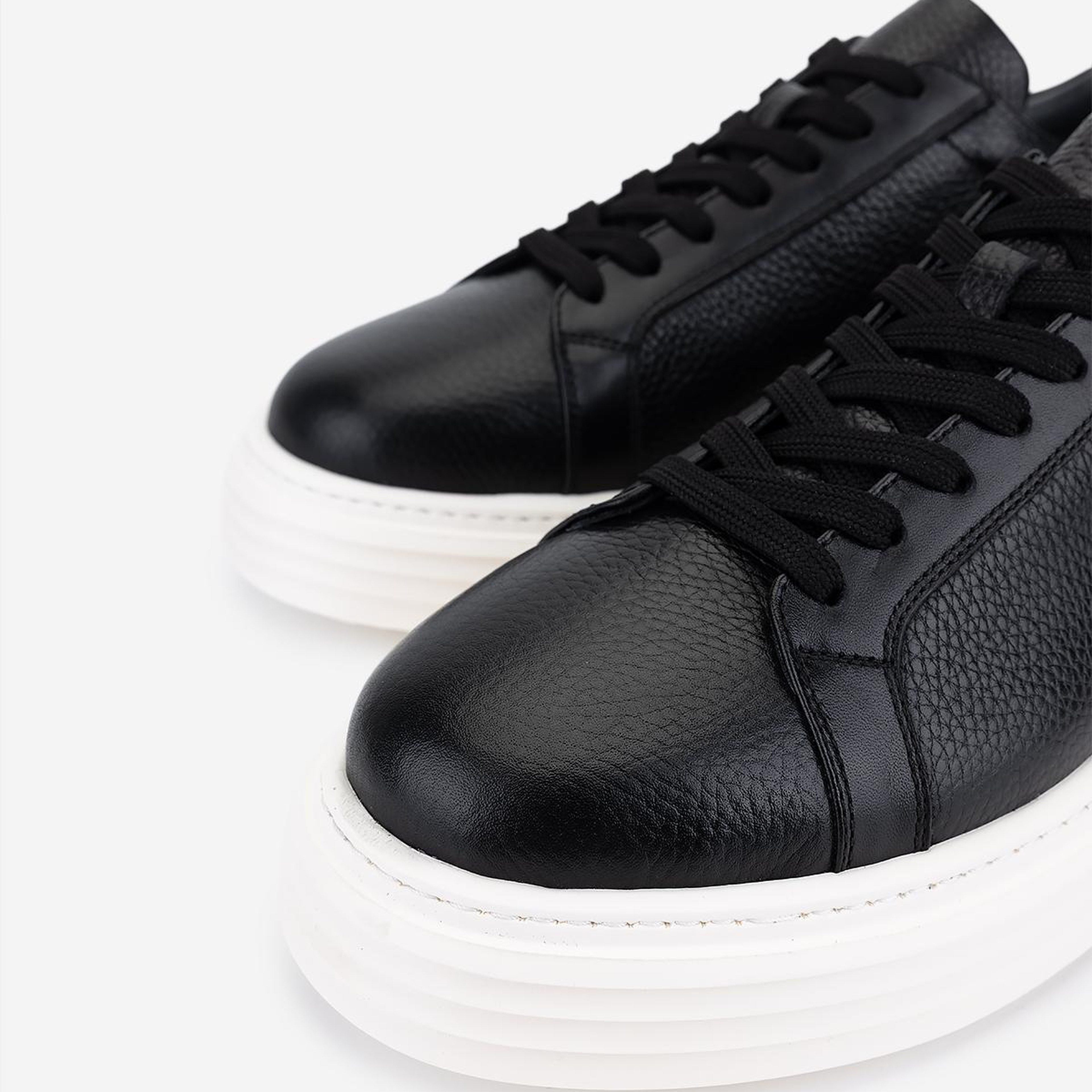 Valmenti Erkek Hakiki Deri Siyah Sneakers & Spor Ayakkabı