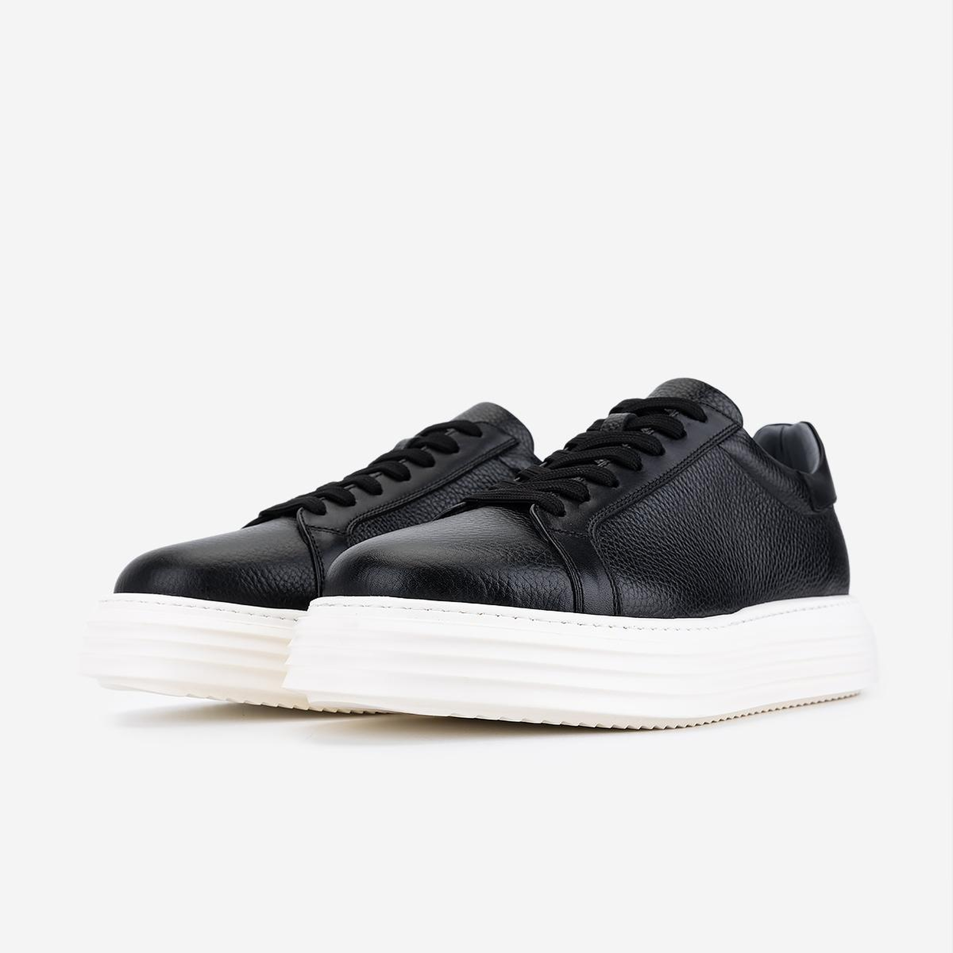 Valmenti Erkek Hakiki Deri Siyah Sneakers & Spor Ayakkabı