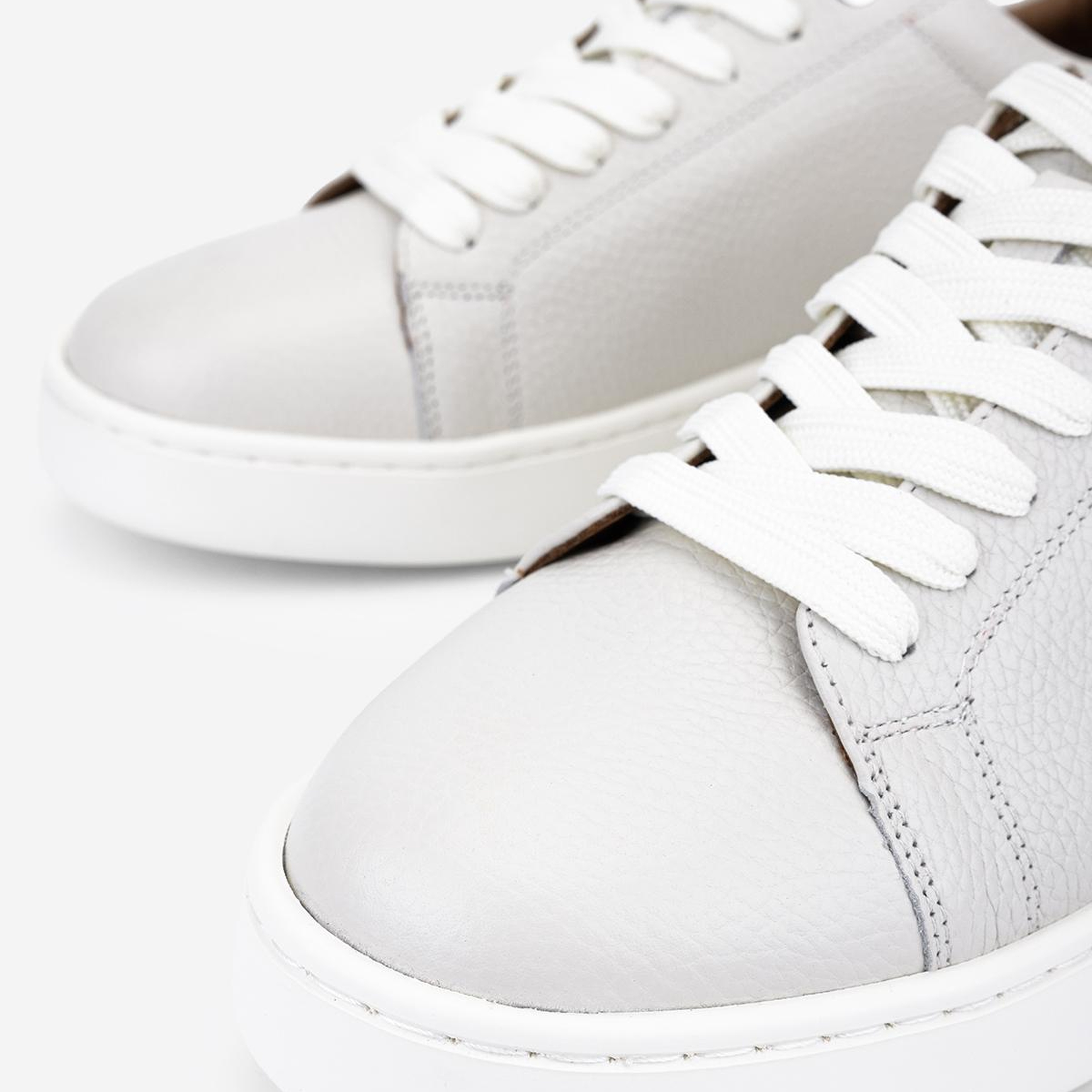 Valmenti Erkek Hakiki Deri Kırık Beyaz Sneakers & Spor Ayakkabı