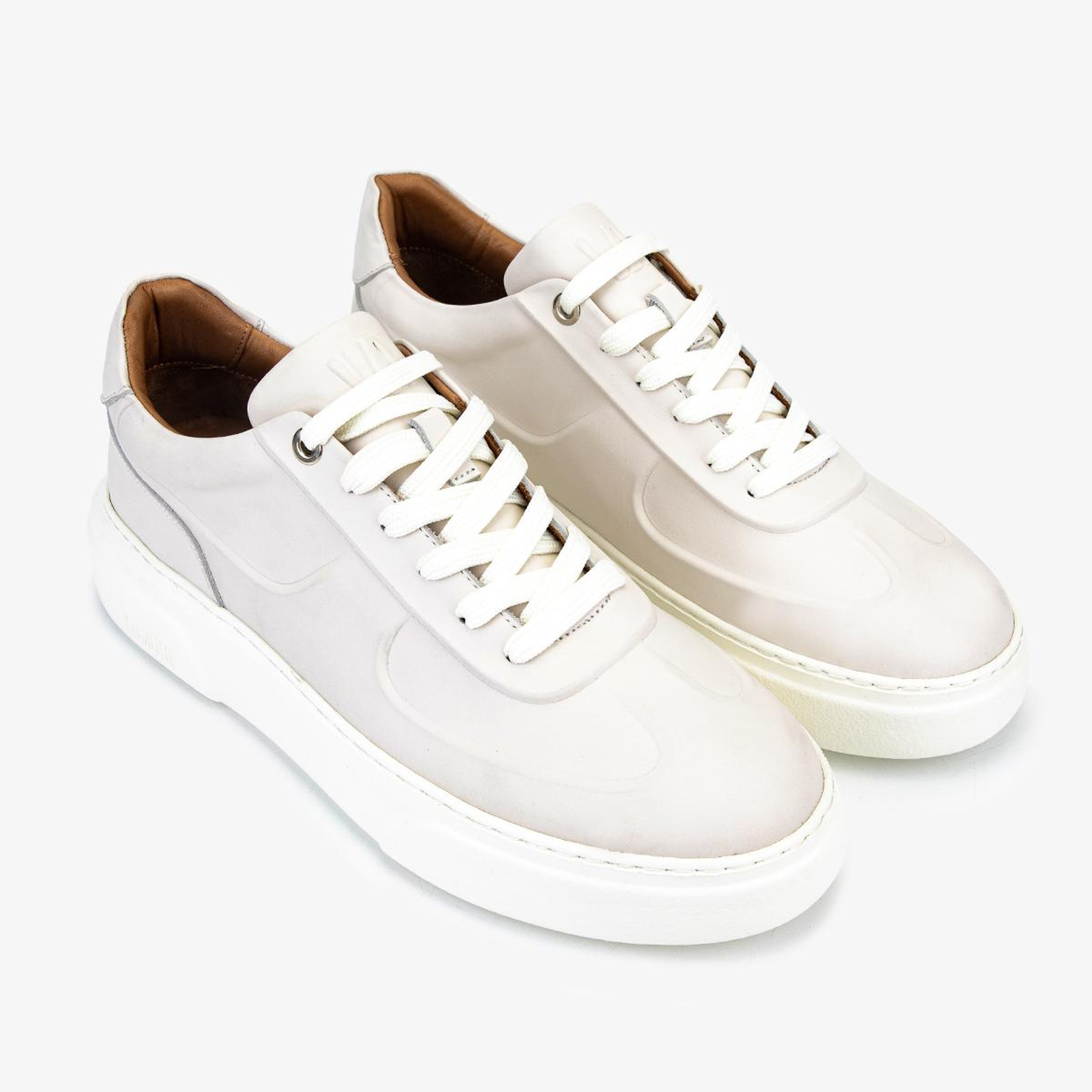 Valmenti Erkek Hakiki Deri Kırık Beyaz Sneakers & Spor Ayakkabı