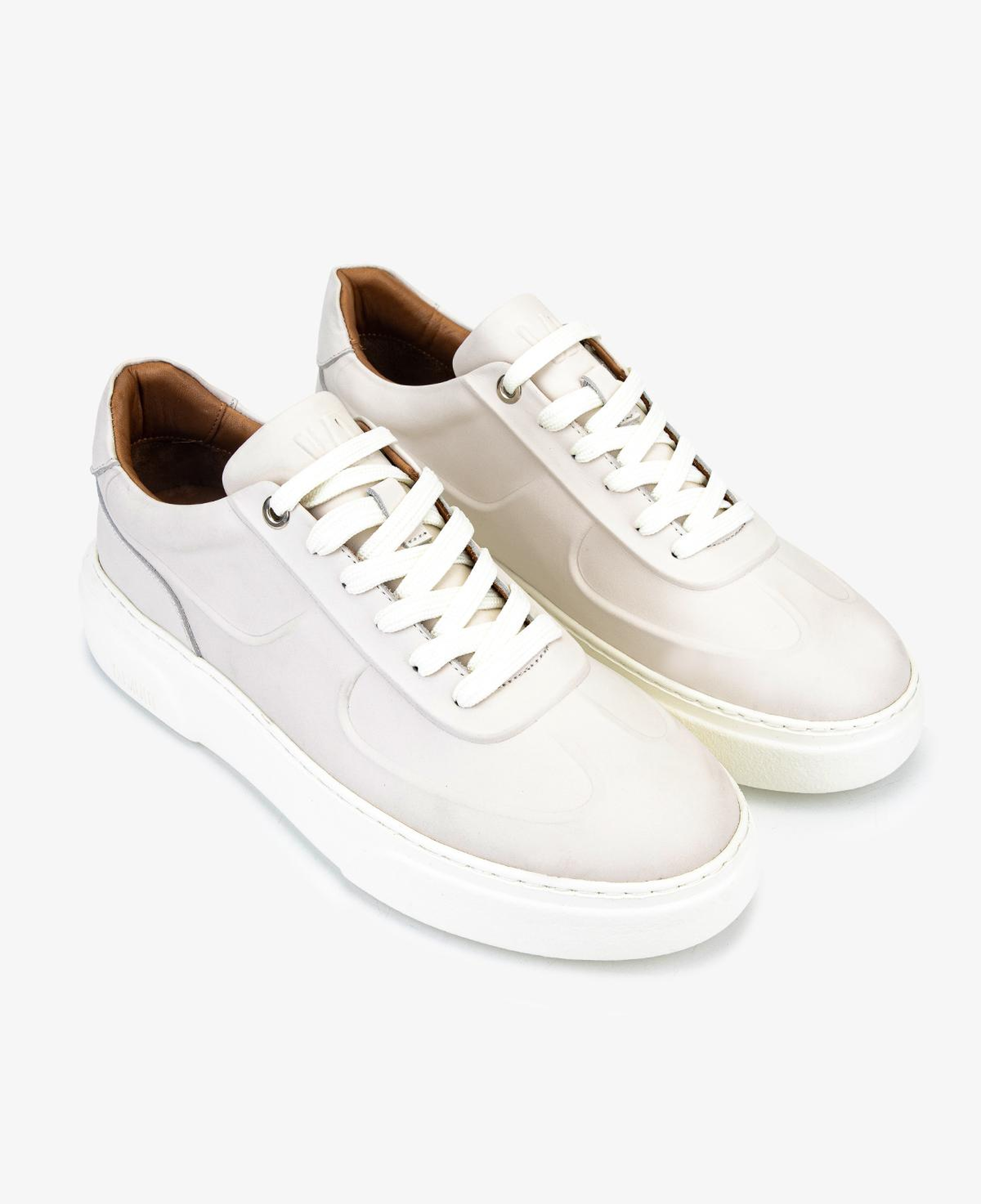 Valmenti Erkek Hakiki Deri Kırık Beyaz Sneakers & Spor Ayakkabı
