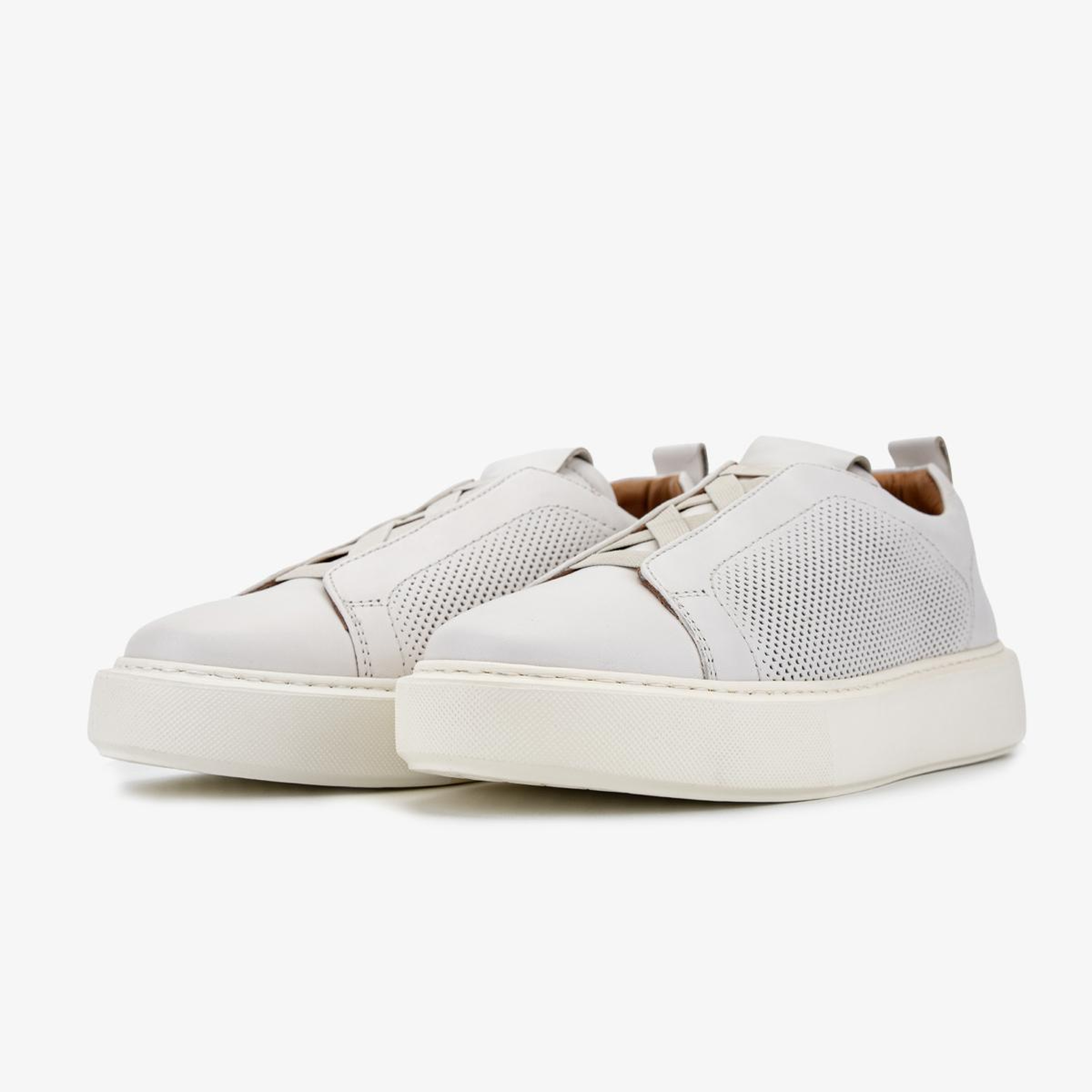 Valmenti Erkek Hakiki Deri Kırık Beyaz Sneakers & Spor Ayakkabı