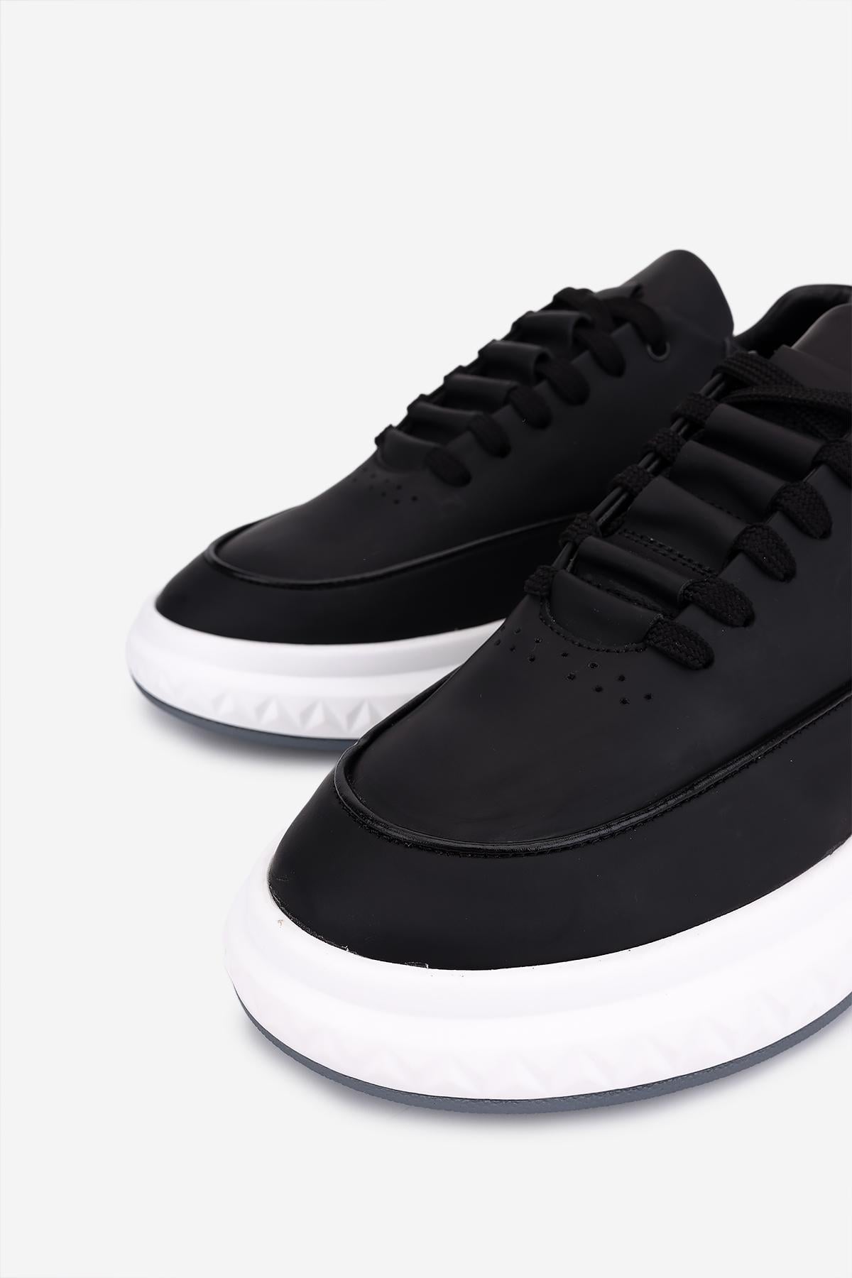Valmenti Erkek Hakiki Deri Siyah Sneakers & Spor Ayakkabı