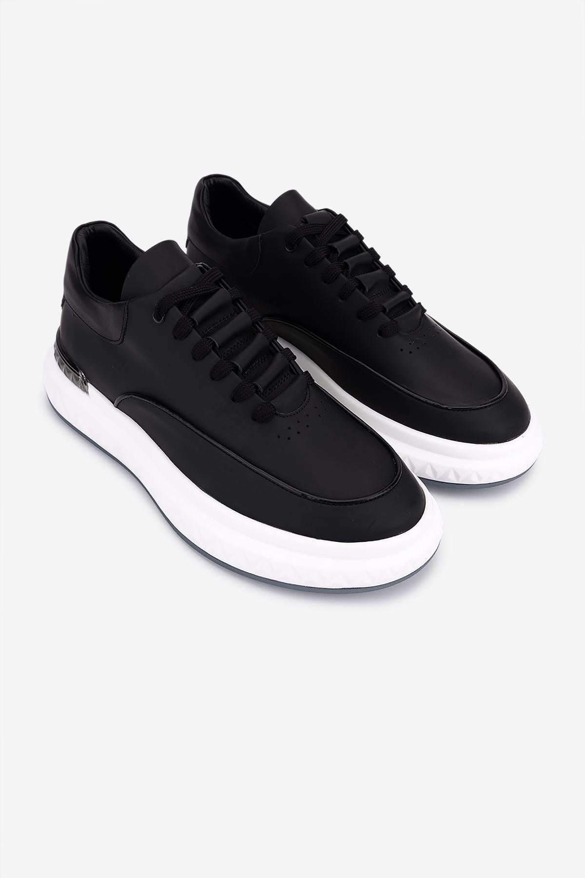 Valmenti Erkek Hakiki Deri Siyah Sneakers & Spor Ayakkabı