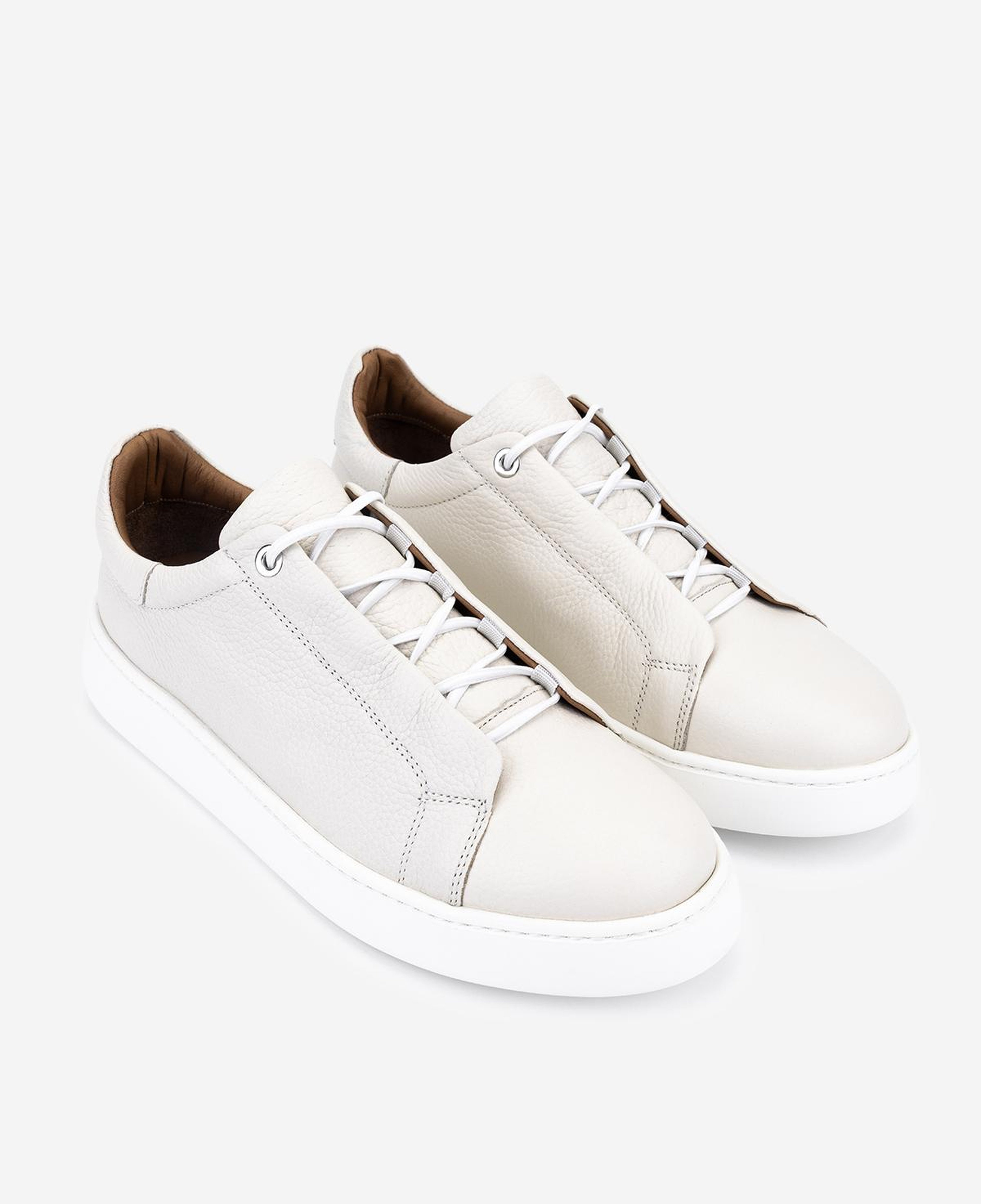 Valmenti Erkek Hakiki Deri Kırık Beyaz Sneakers & Spor Ayakkabı