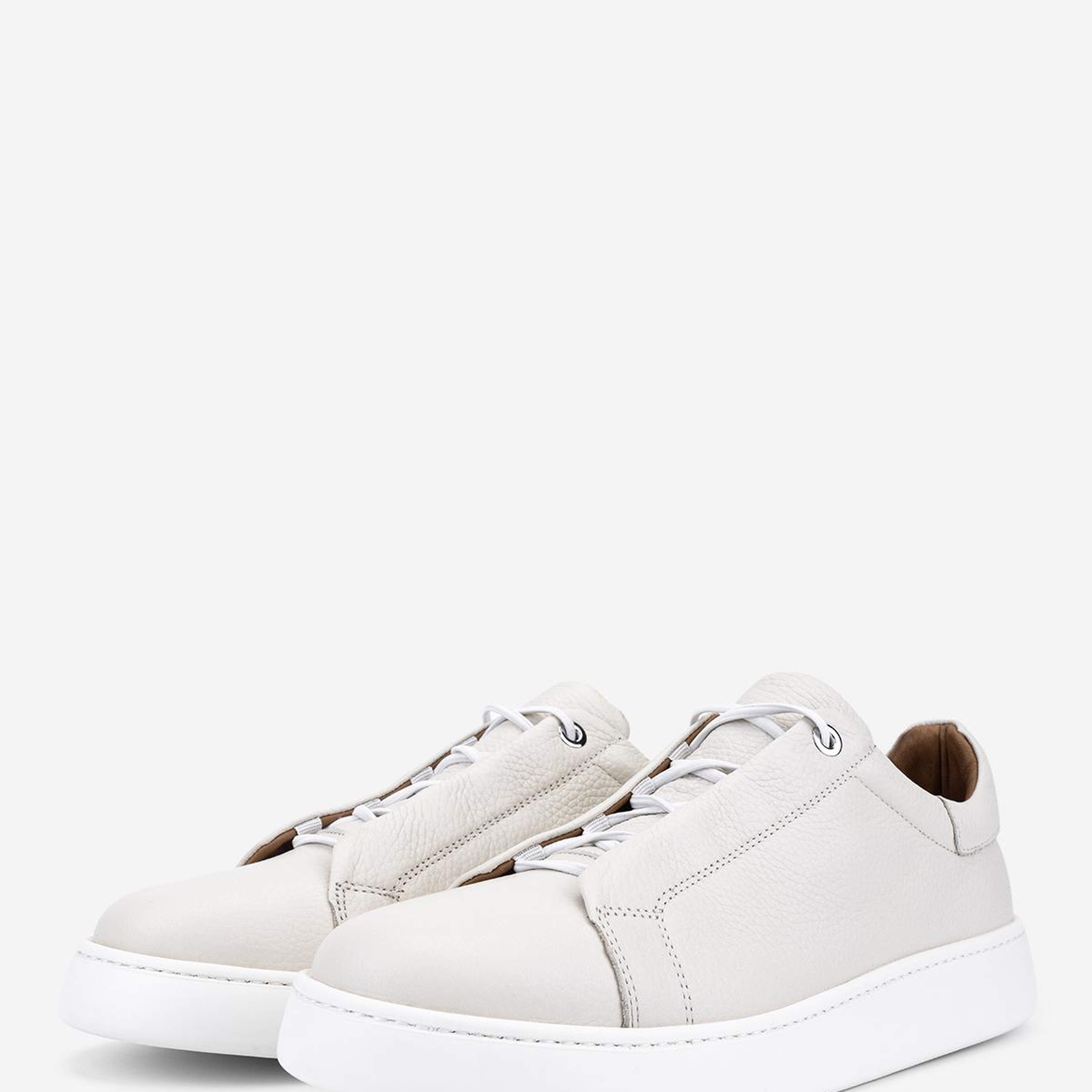 Valmenti Erkek Hakiki Deri Kırık Beyaz Sneakers & Spor Ayakkabı