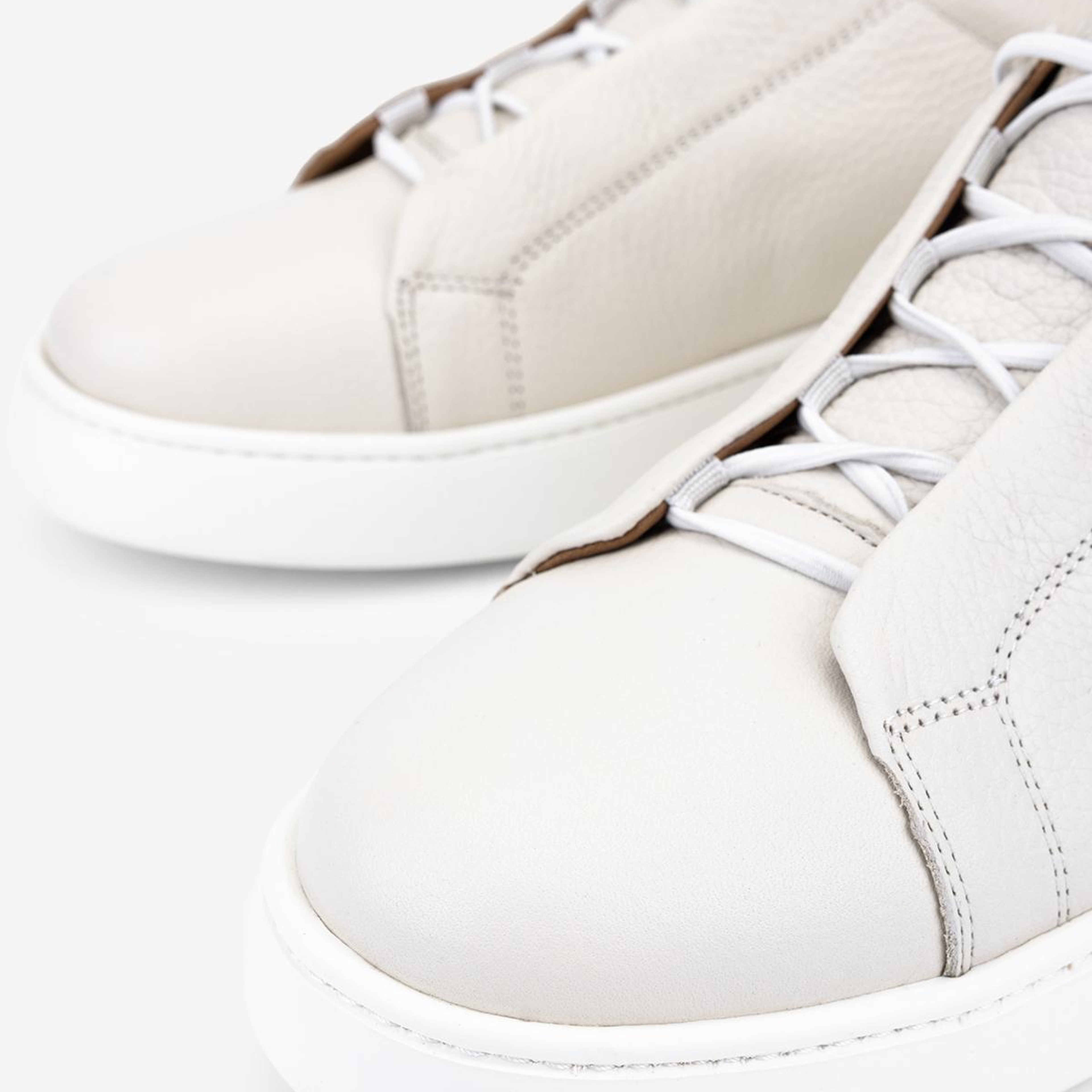 Valmenti Erkek Hakiki Deri Kırık Beyaz Sneakers & Spor Ayakkabı