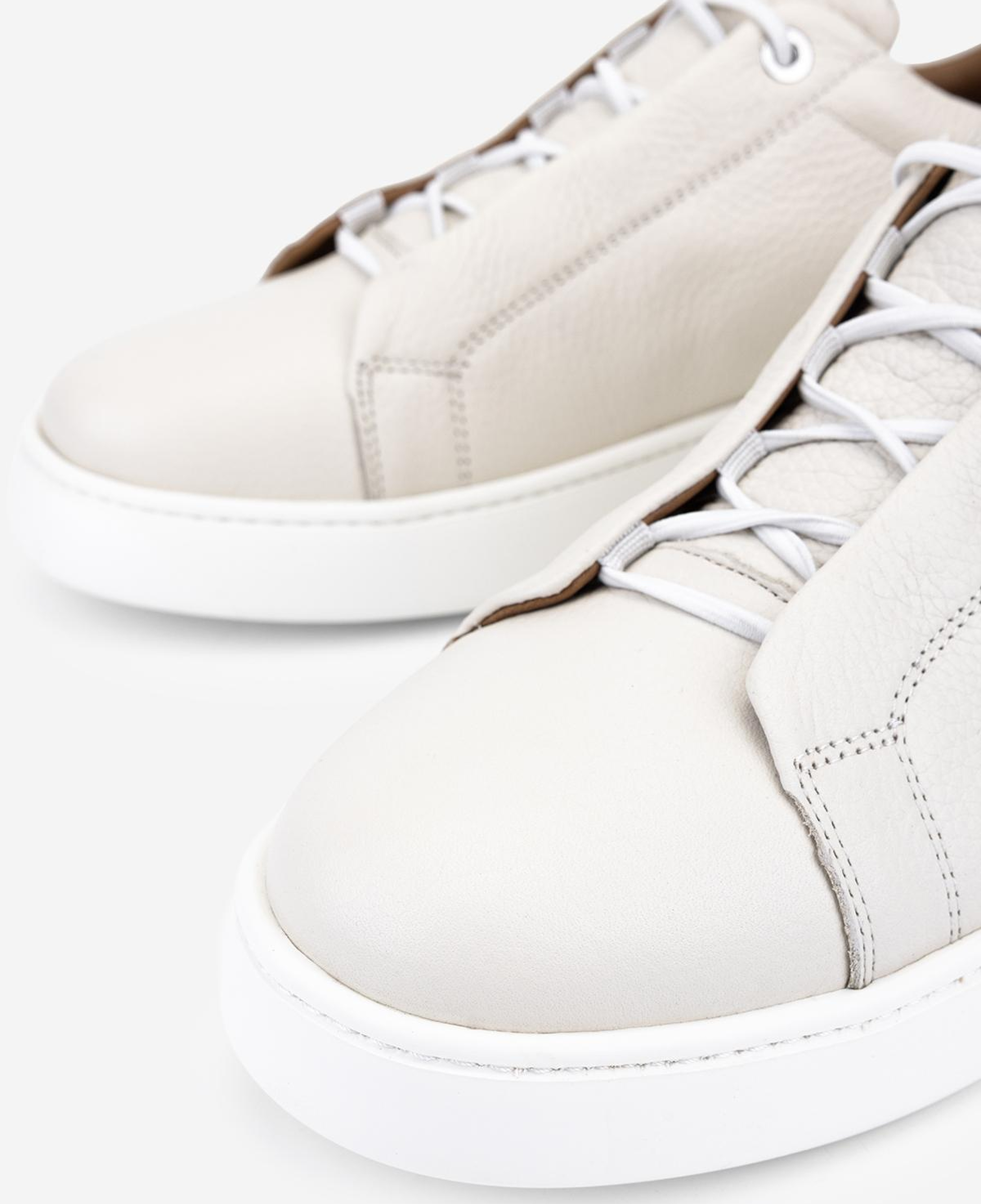 Valmenti Erkek Hakiki Deri Kırık Beyaz Sneakers & Spor Ayakkabı