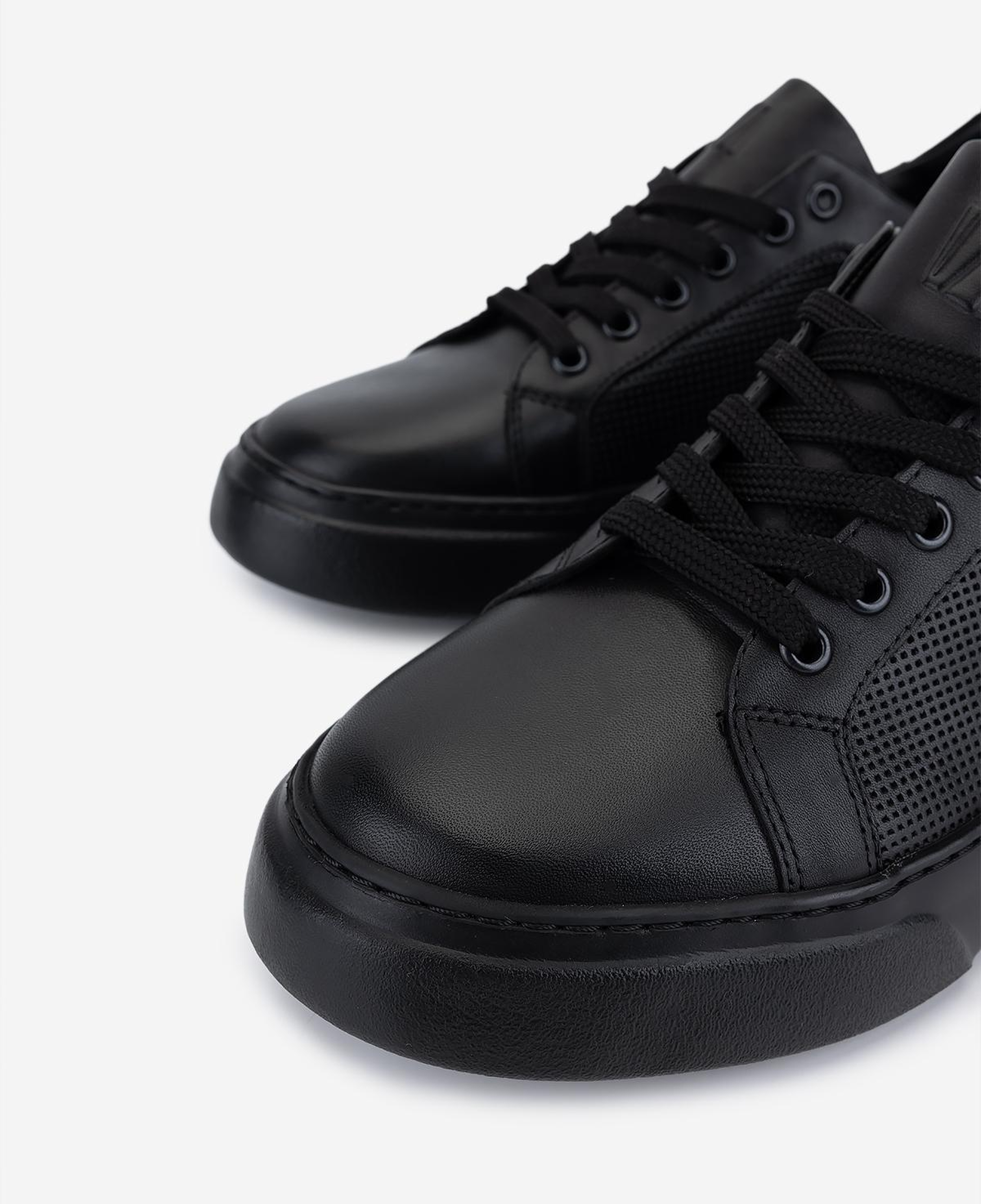 Valmenti Erkek Hakiki Deri Siyah Sneakers & Spor Ayakkabı