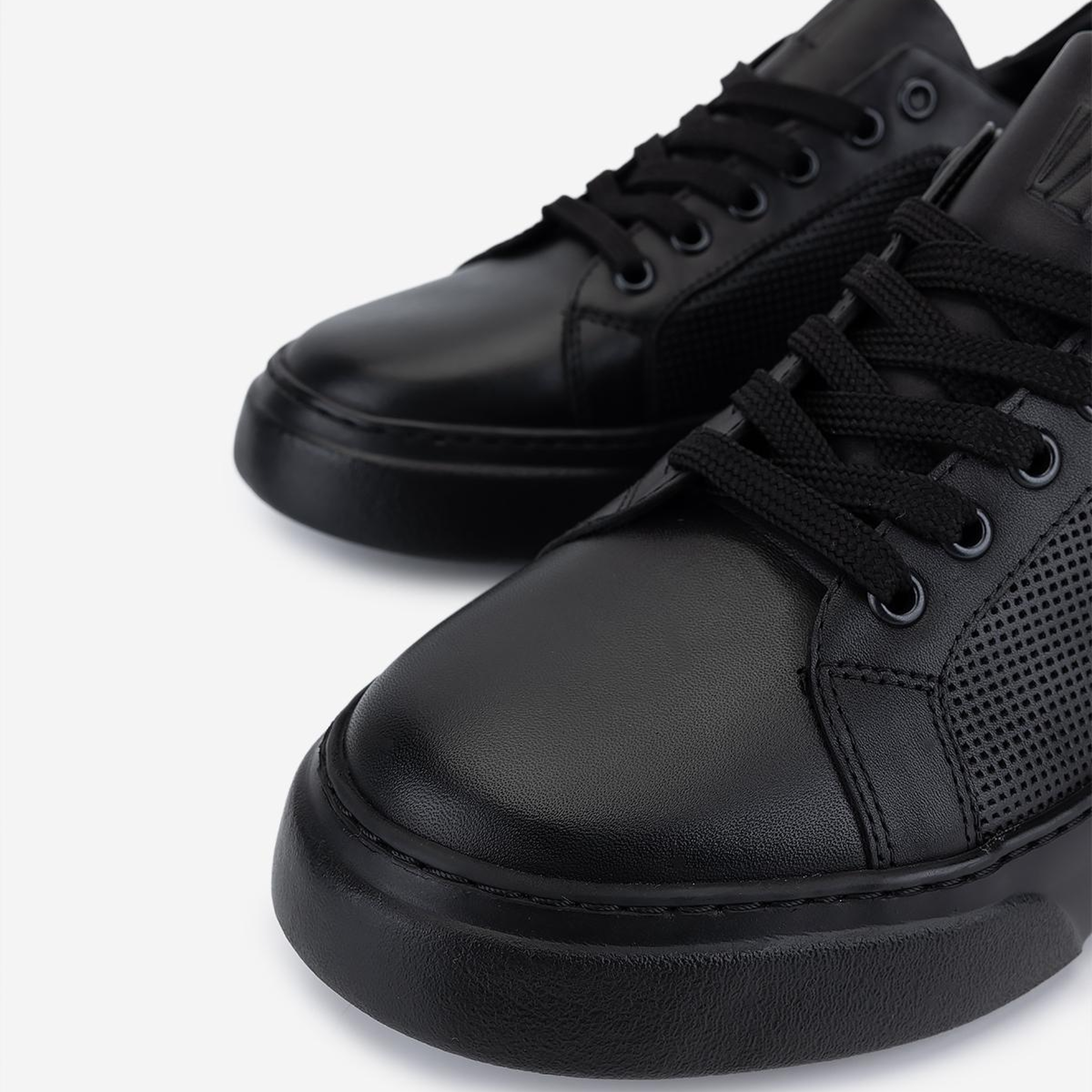 Valmenti Erkek Hakiki Deri Siyah Sneakers & Spor Ayakkabı