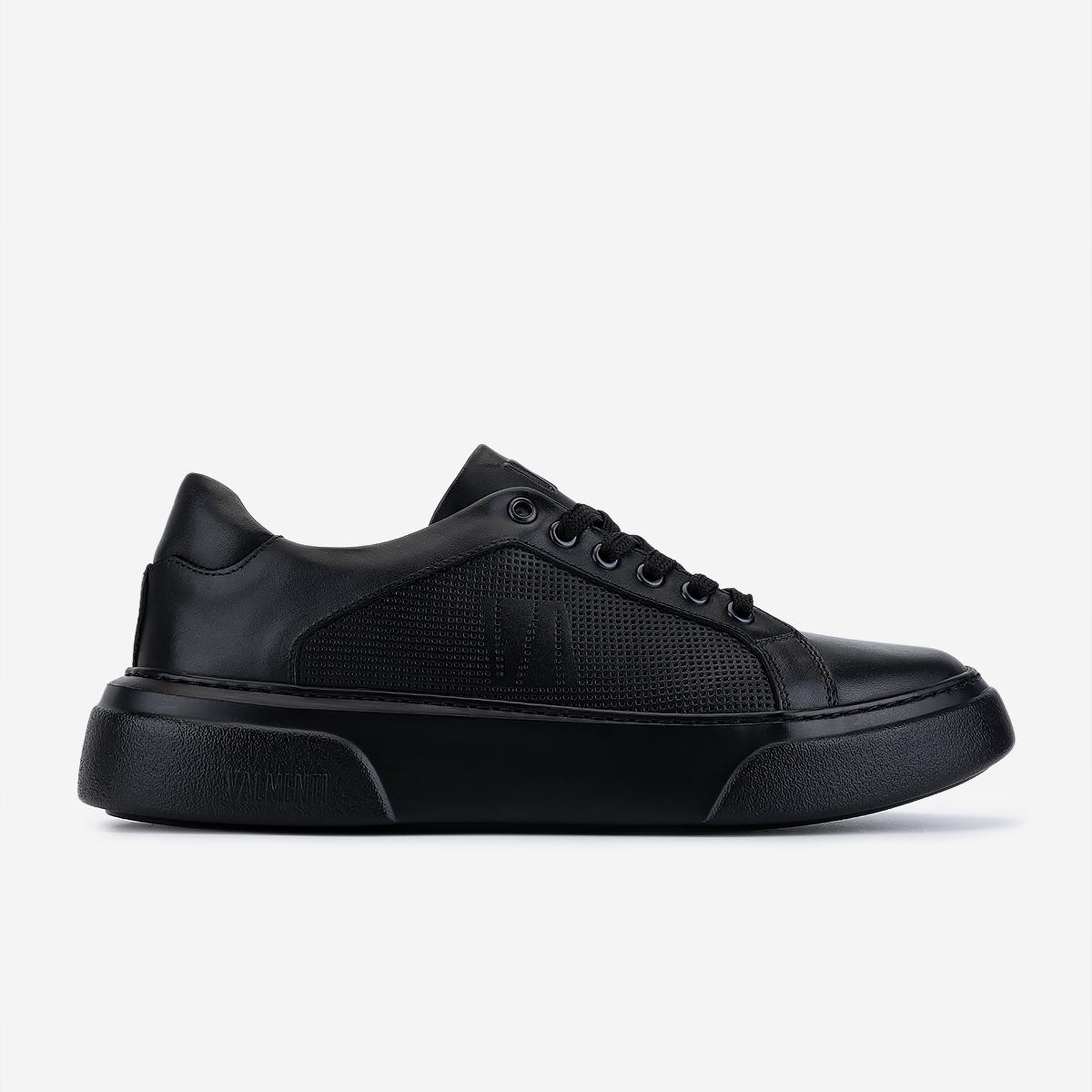 Valmenti Erkek Hakiki Deri Siyah Sneakers & Spor Ayakkabı