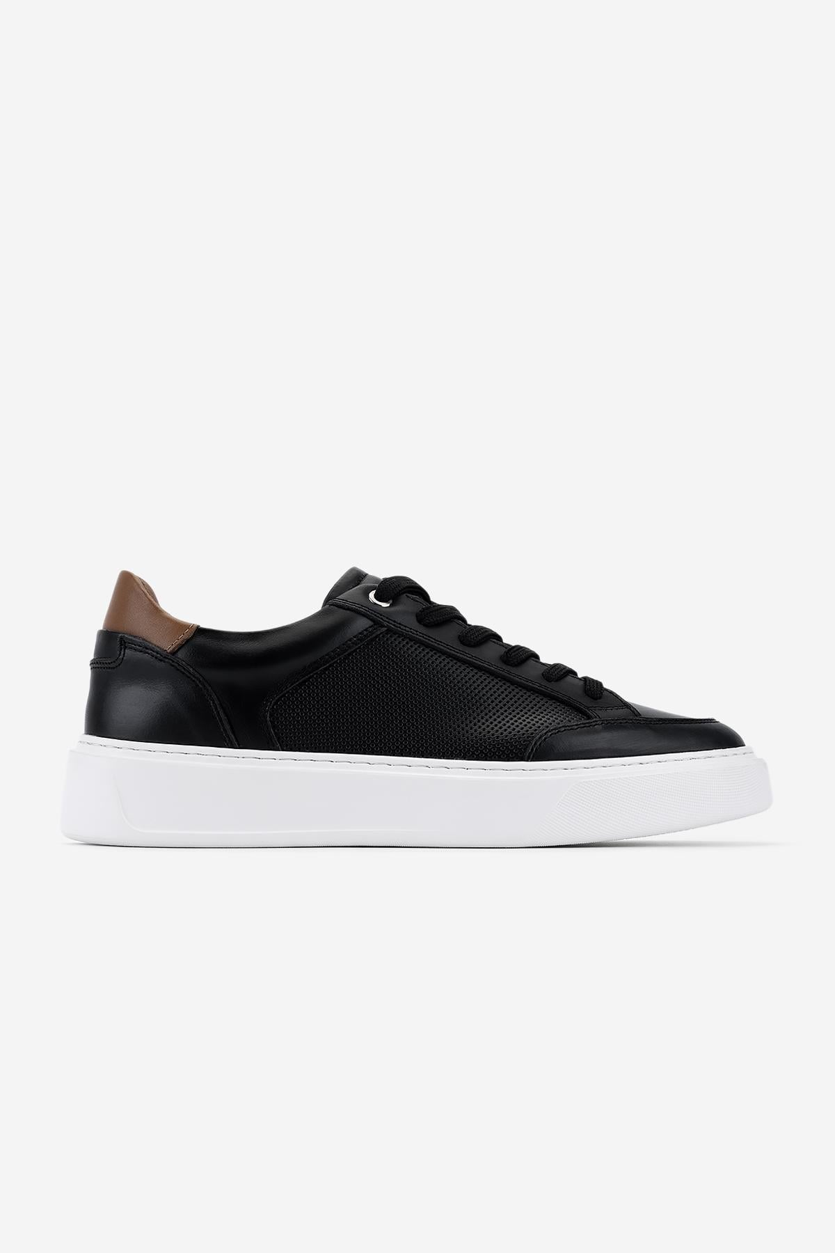Valmenti Erkek Hakiki Deri Siyah Sneakers & Spor Ayakkabı