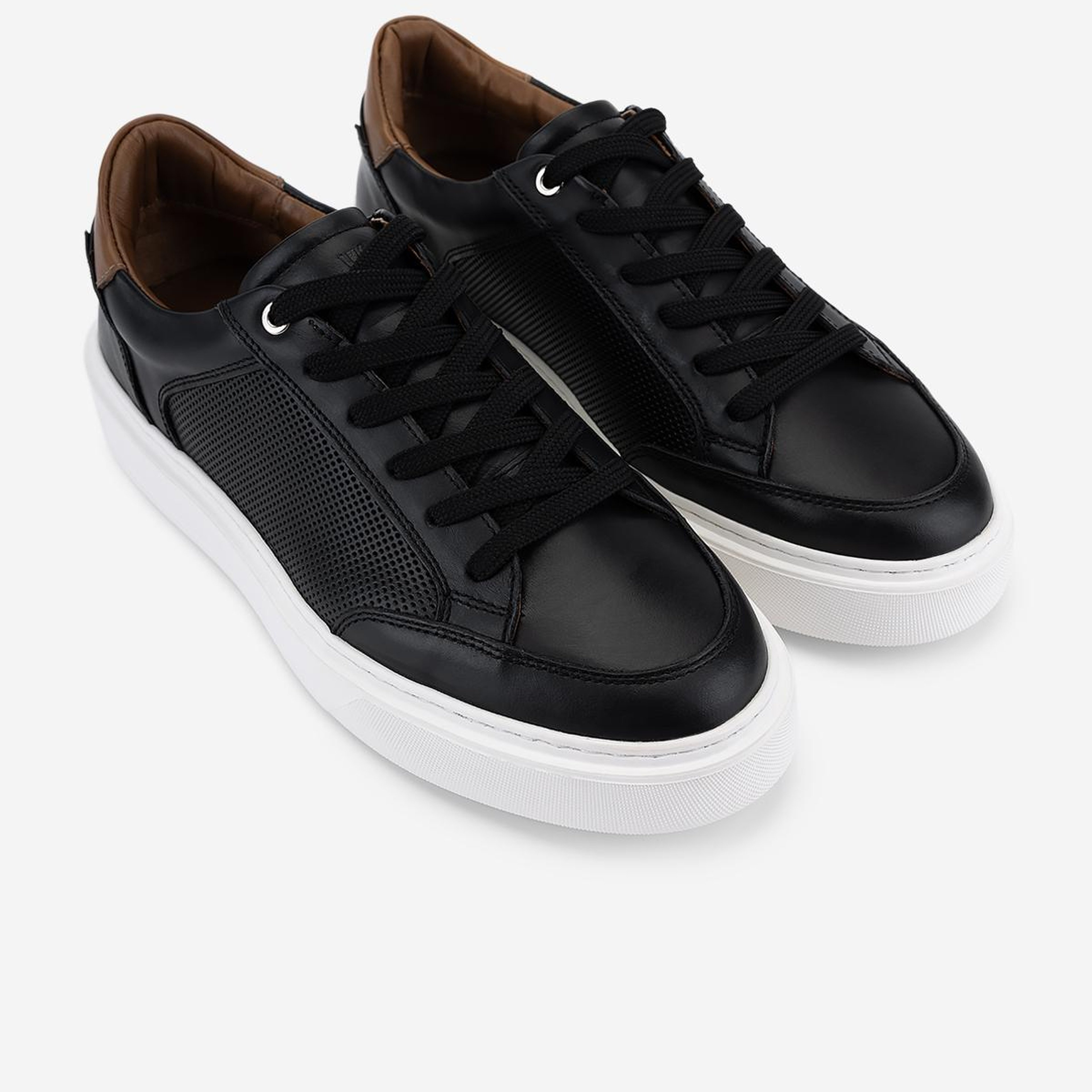 Valmenti Erkek Hakiki Deri Siyah Sneakers & Spor Ayakkabı