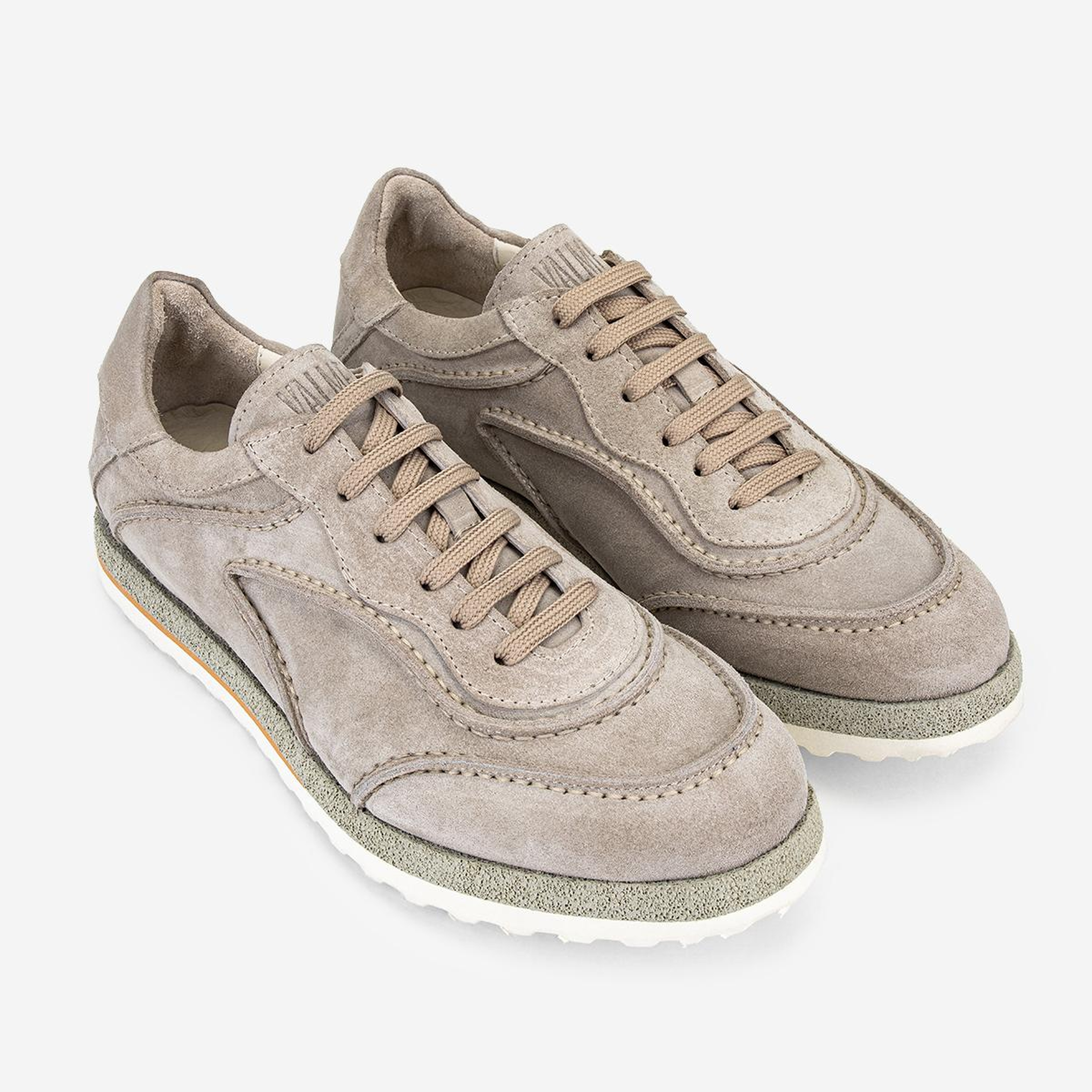 Valmenti Erkek Hakiki Deri Bej Süet Sneakers & Spor Ayakkabı