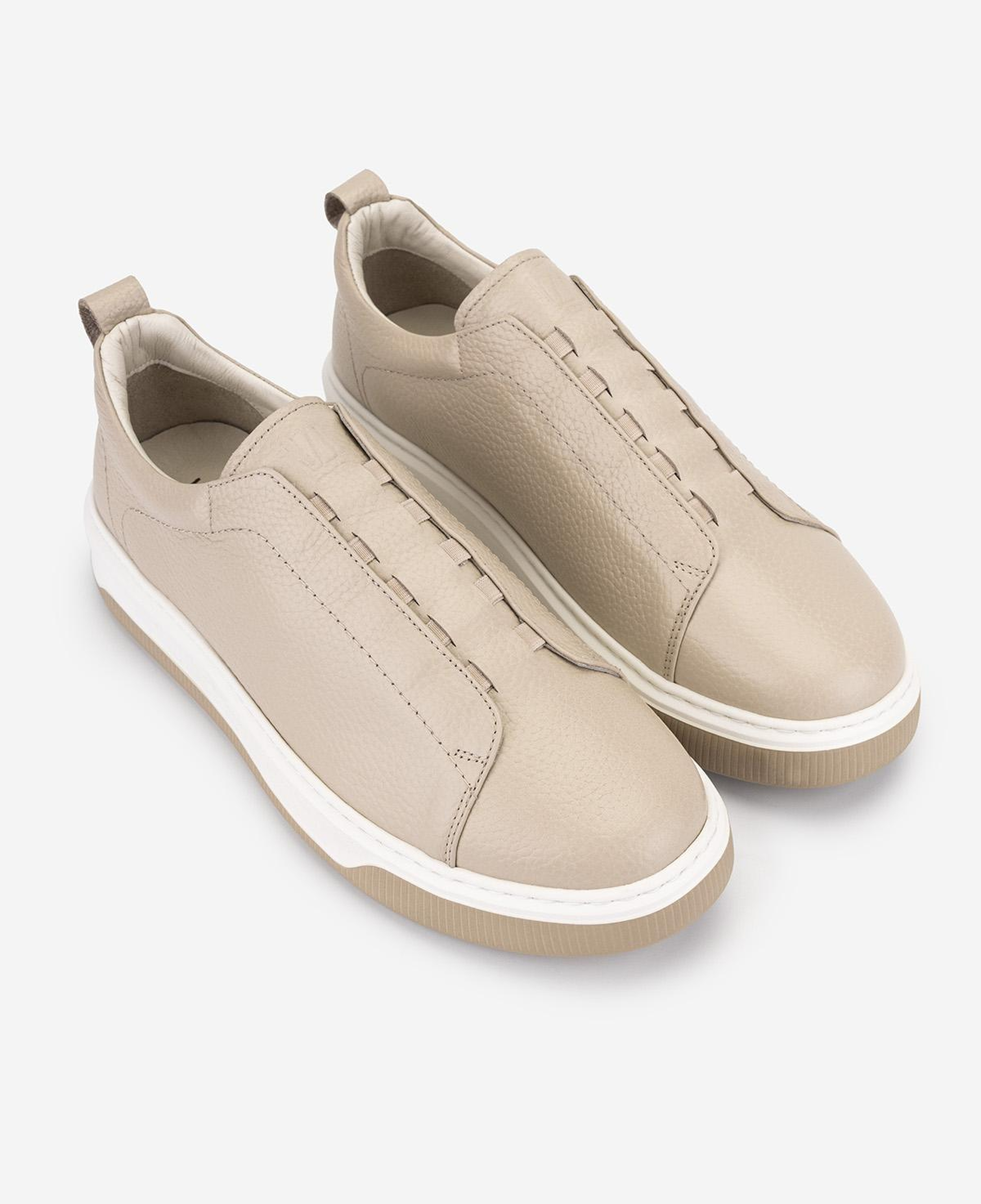 Valmenti Erkek Hakiki Deri Bej Floter Sneakers & Spor Ayakkabı