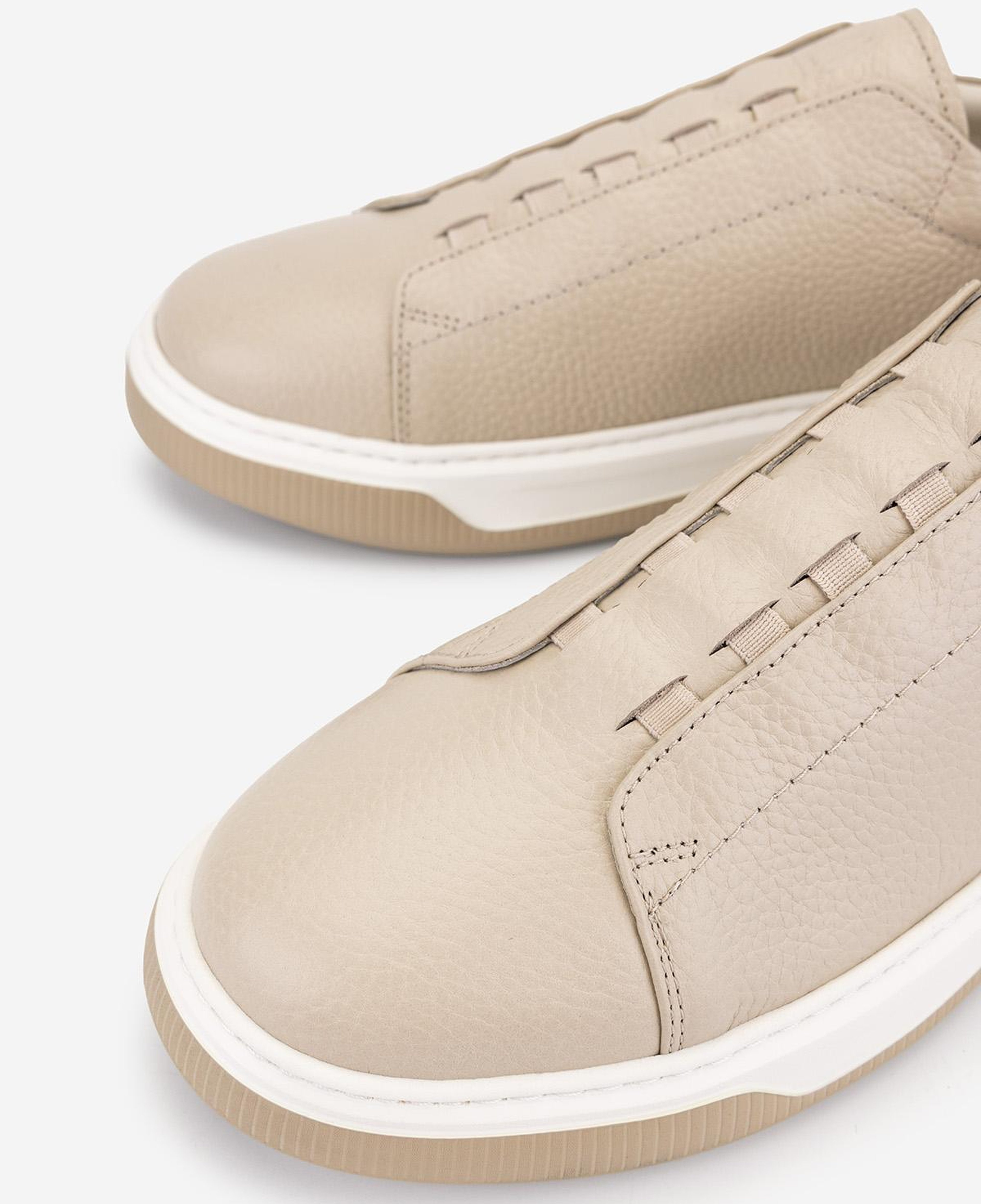 Valmenti Erkek Hakiki Deri Bej Floter Sneakers & Spor Ayakkabı