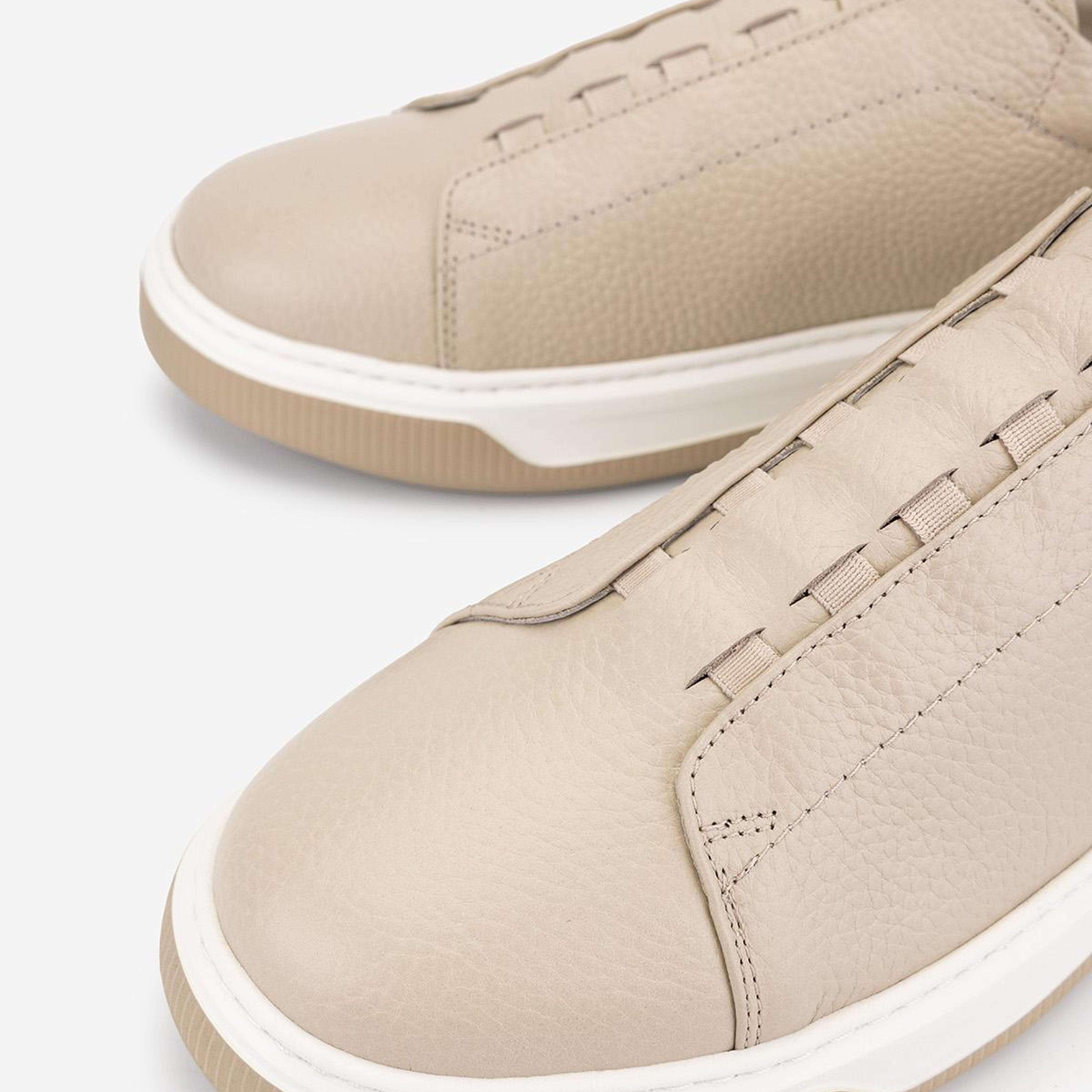 Valmenti Erkek Hakiki Deri Bej Floter Sneakers & Spor Ayakkabı