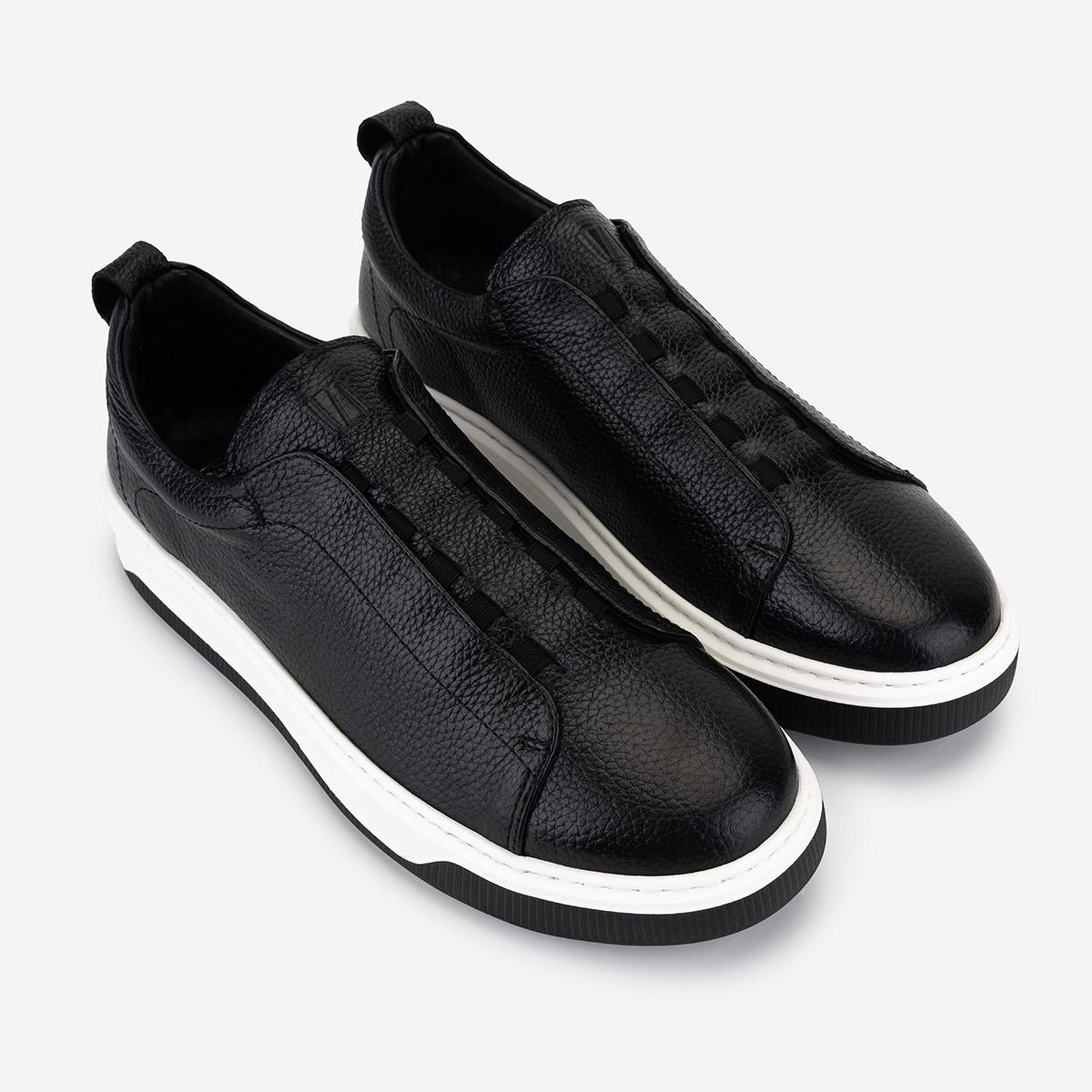 Valmenti Erkek Hakiki Deri Siyah Floter Sneakers & Spor Ayakkabı