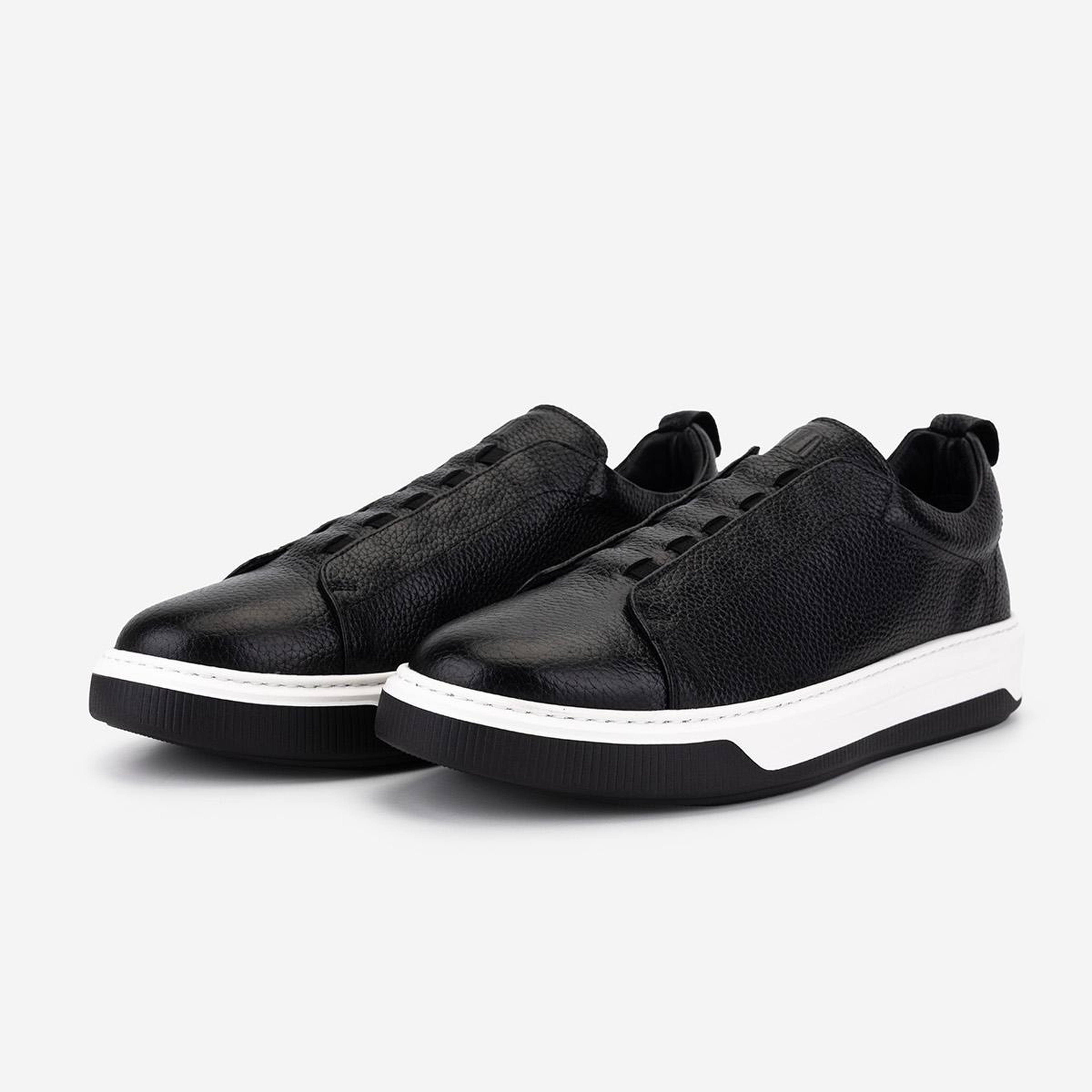 Valmenti Erkek Hakiki Deri Siyah Floter Sneakers & Spor Ayakkabı