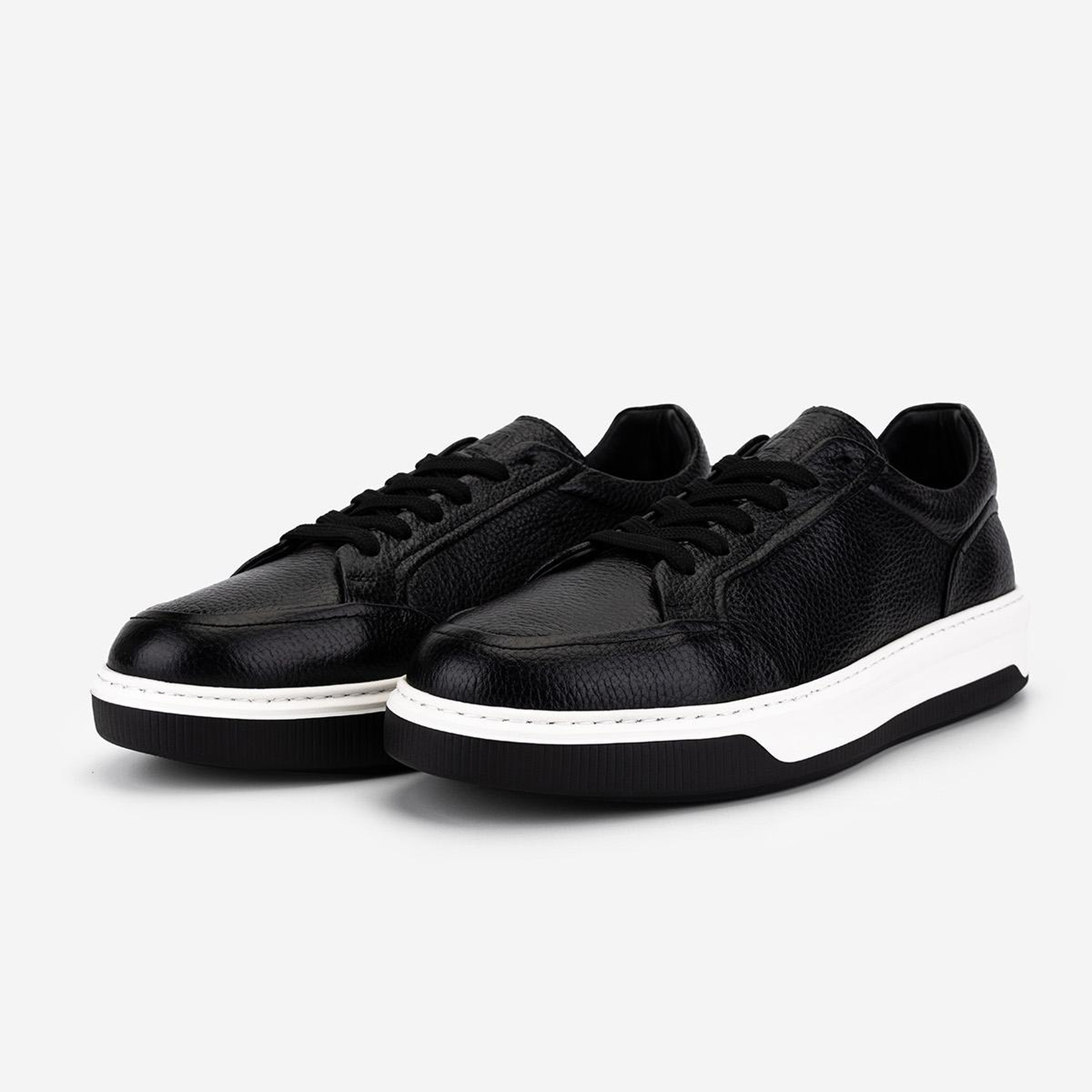 Valmenti Erkek Hakiki Deri Siyah Floter Sneakers & Spor Ayakkabı