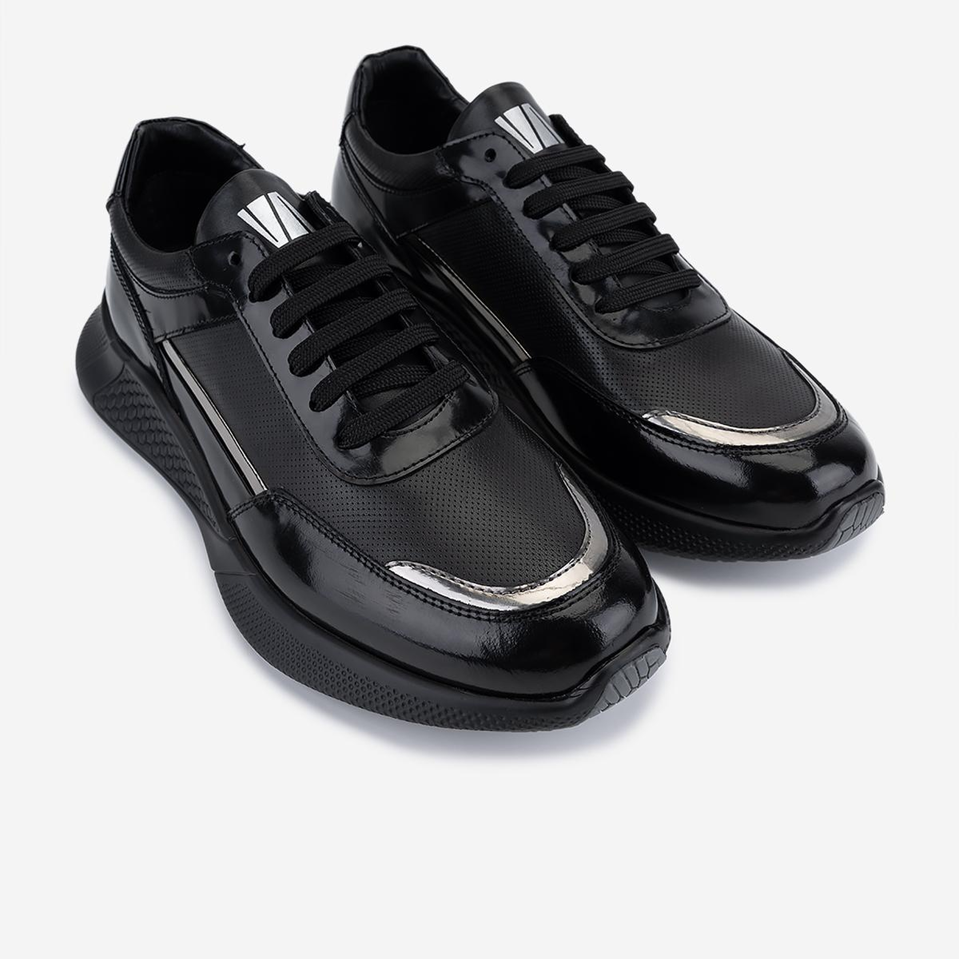 Valmenti Erkek Hakiki Deri Siyah Sneakers & Spor Ayakkabı