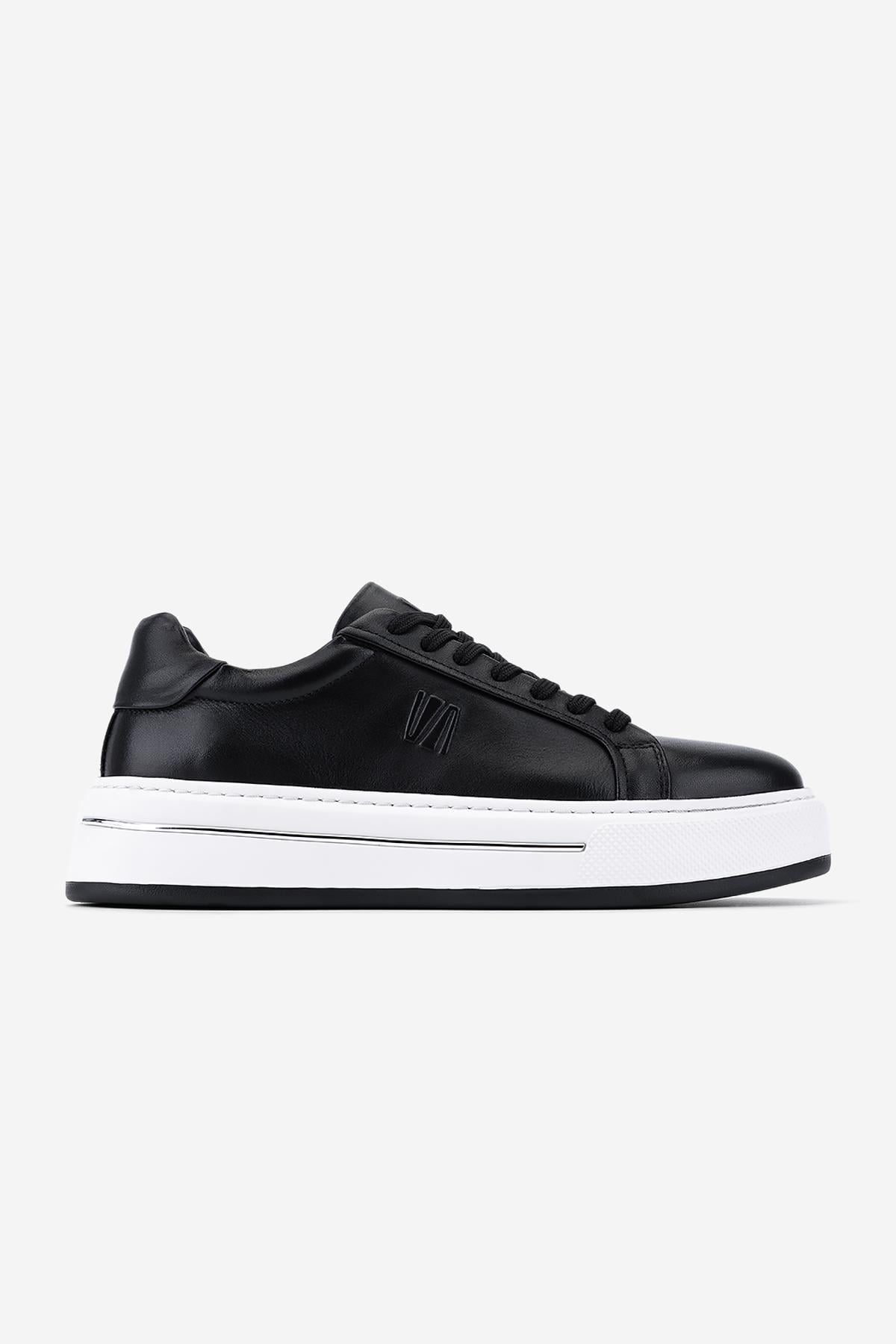 Valmenti Erkek Hakiki Deri Siyah Sneakers & Spor Ayakkabı