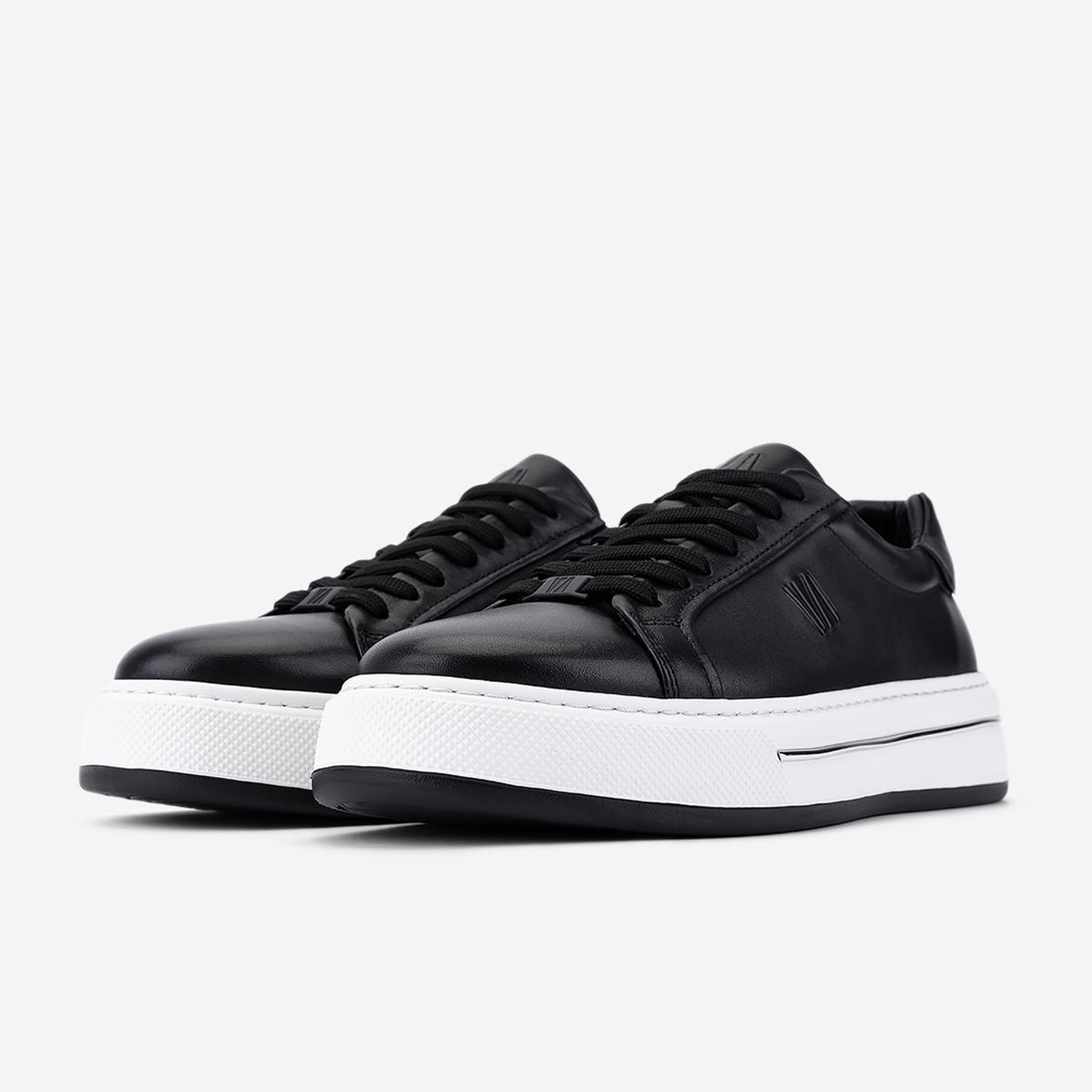 Valmenti Erkek Hakiki Deri Siyah Sneakers & Spor Ayakkabı