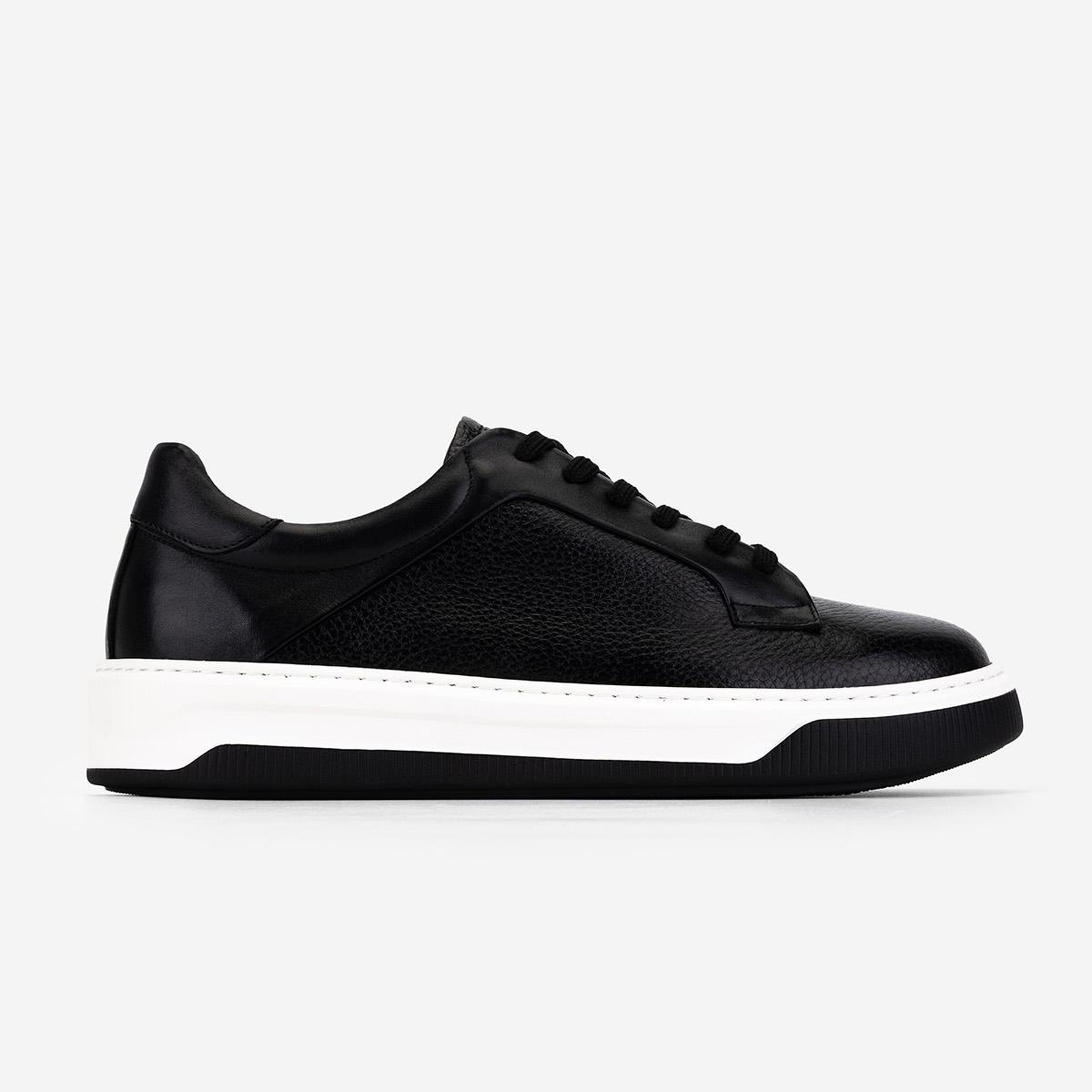 Valmenti Erkek Hakiki Deri Siyah Sneakers & Spor Ayakkabı