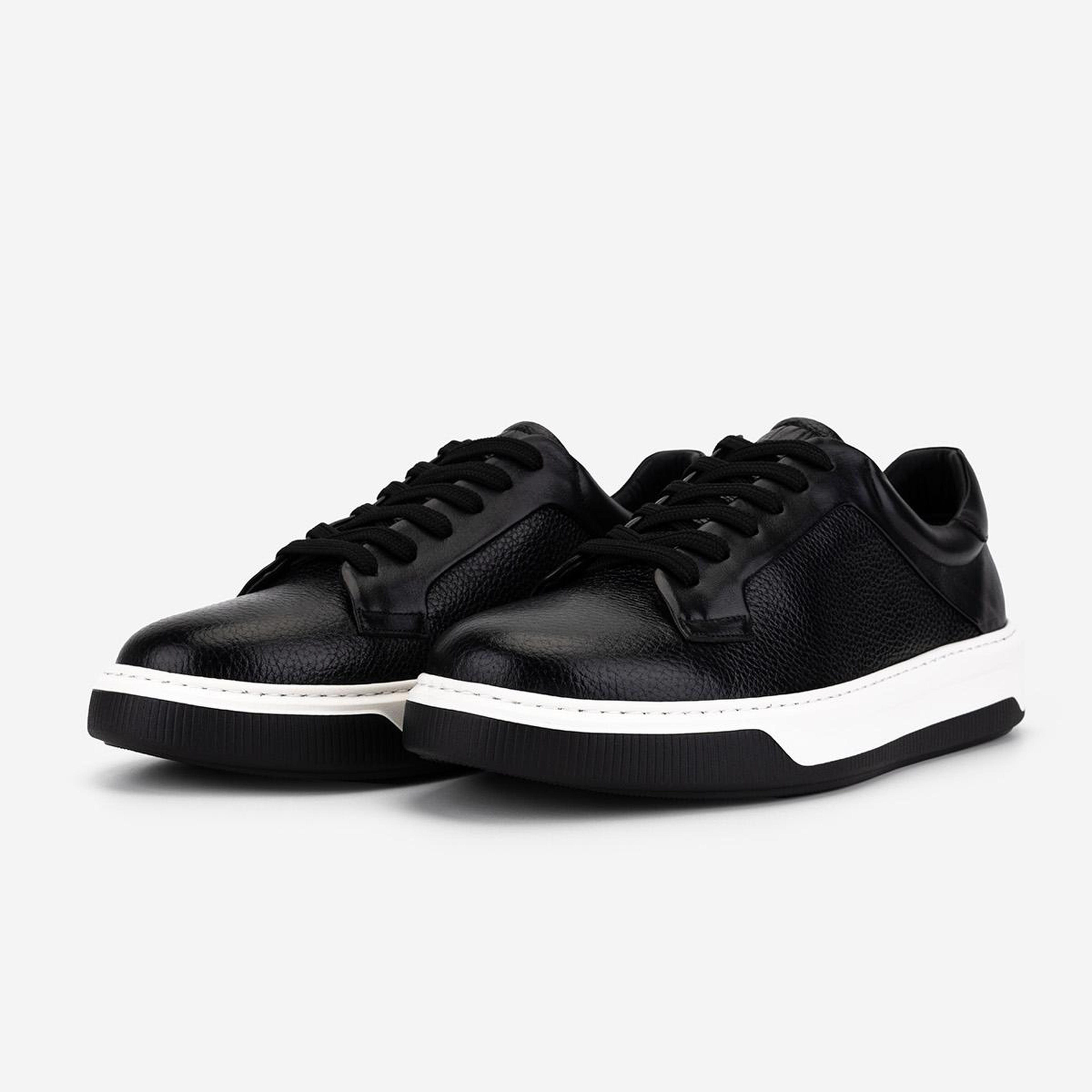 Valmenti Erkek Hakiki Deri Siyah Sneakers & Spor Ayakkabı