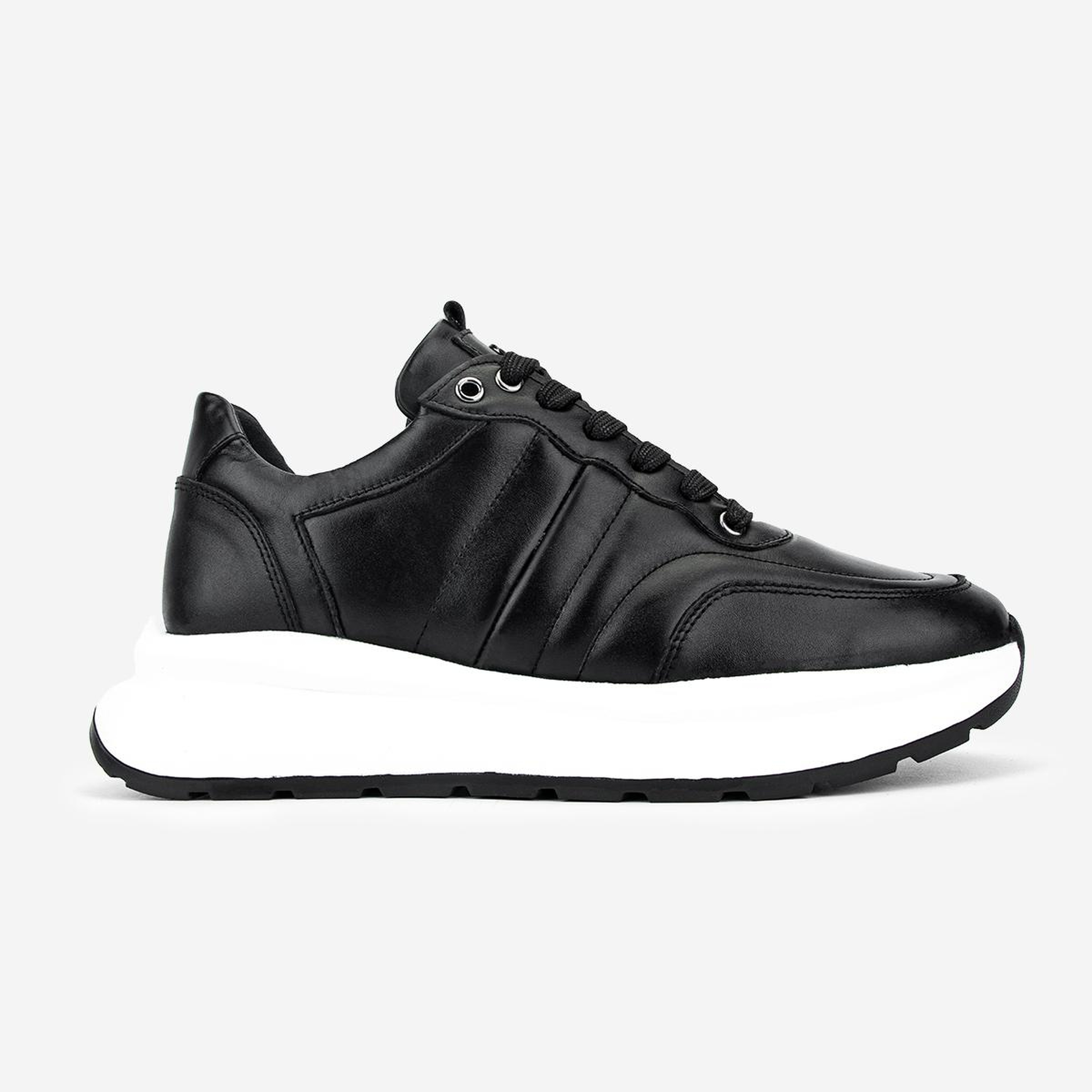 Valmenti Erkek Hakiki Deri Siyah Sneakers & Spor Ayakkabı