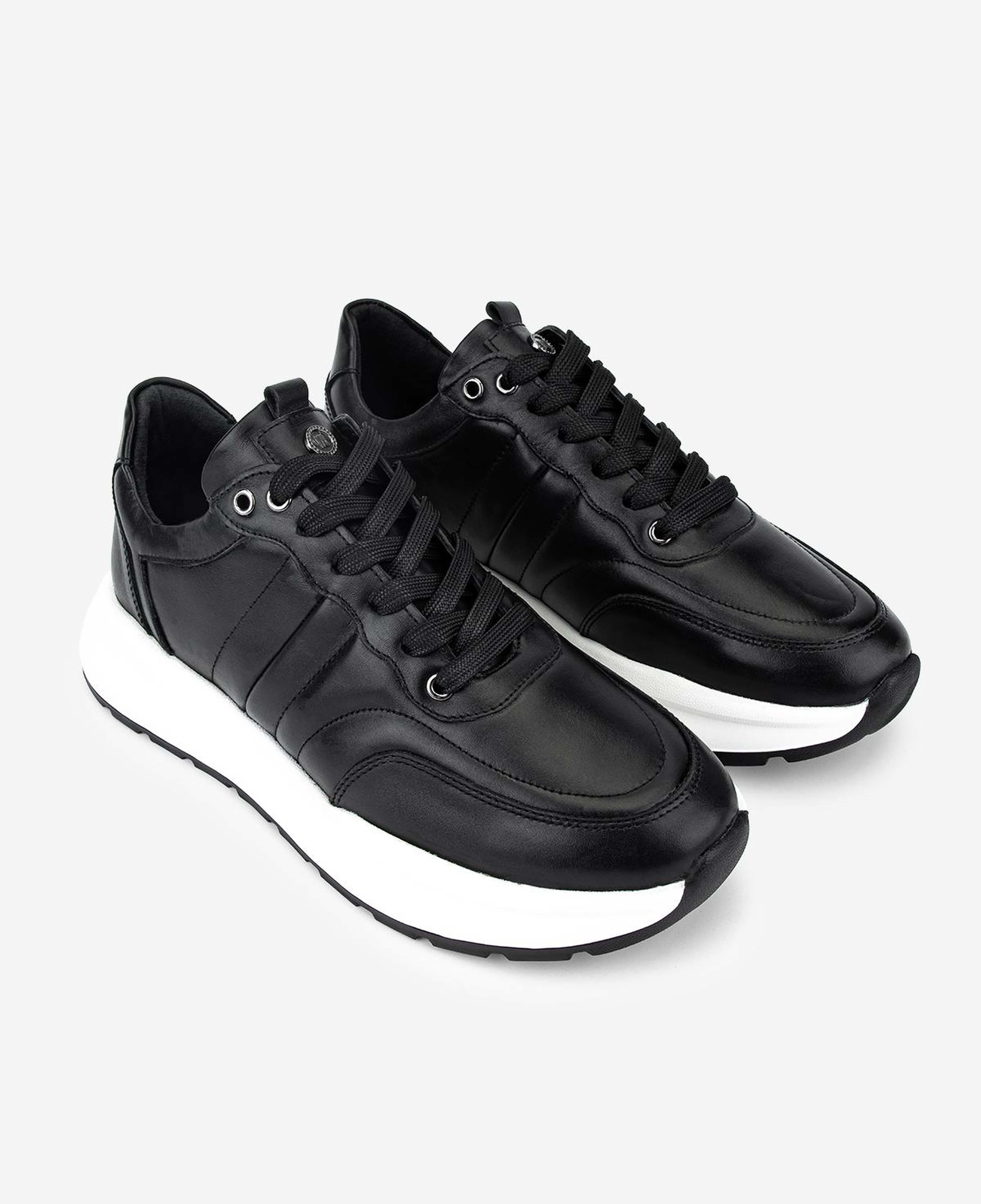 Valmenti Erkek Hakiki Deri Siyah Sneakers & Spor Ayakkabı
