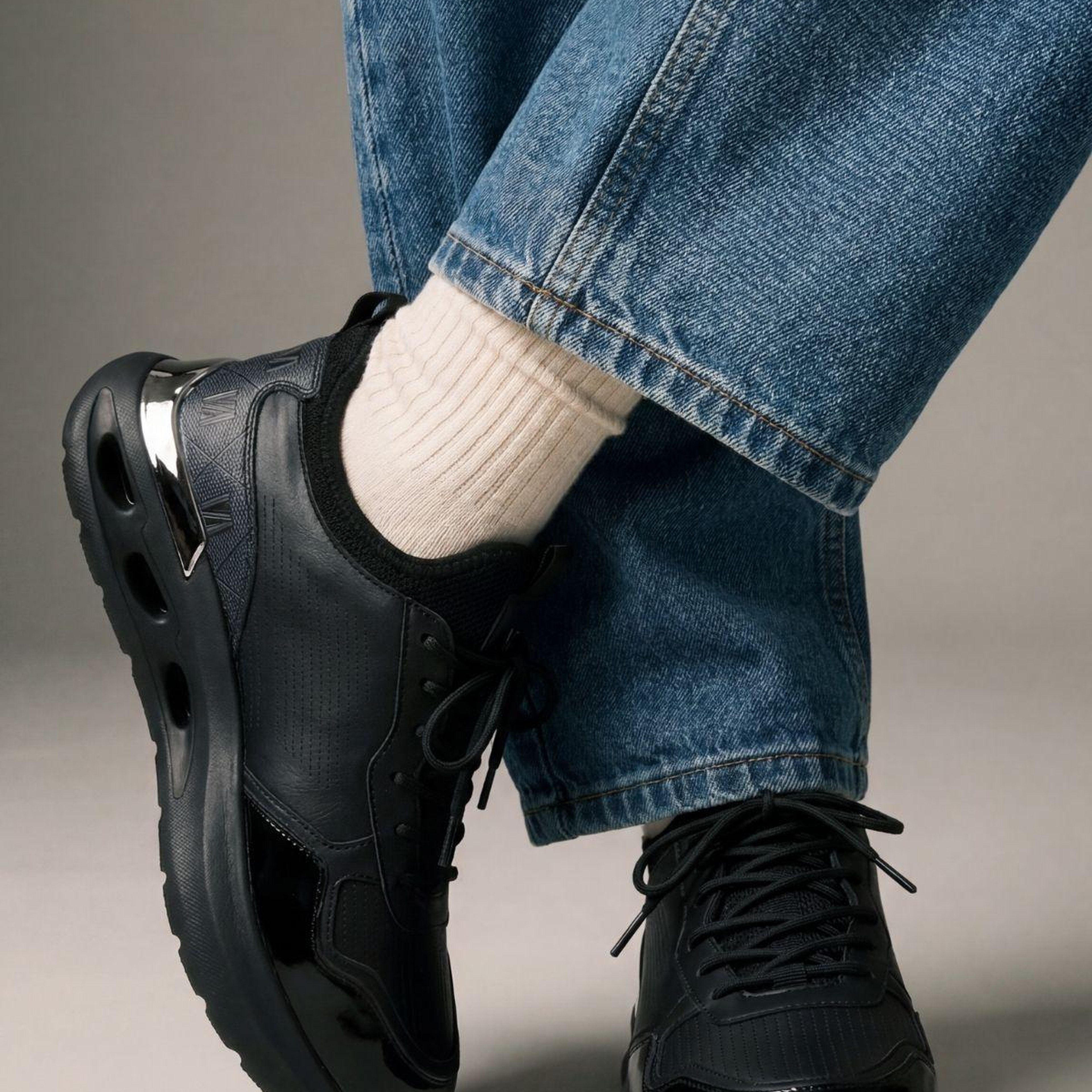 Valmenti Erkek Hakiki Deri Siyah Sneakers & Spor Ayakkabı