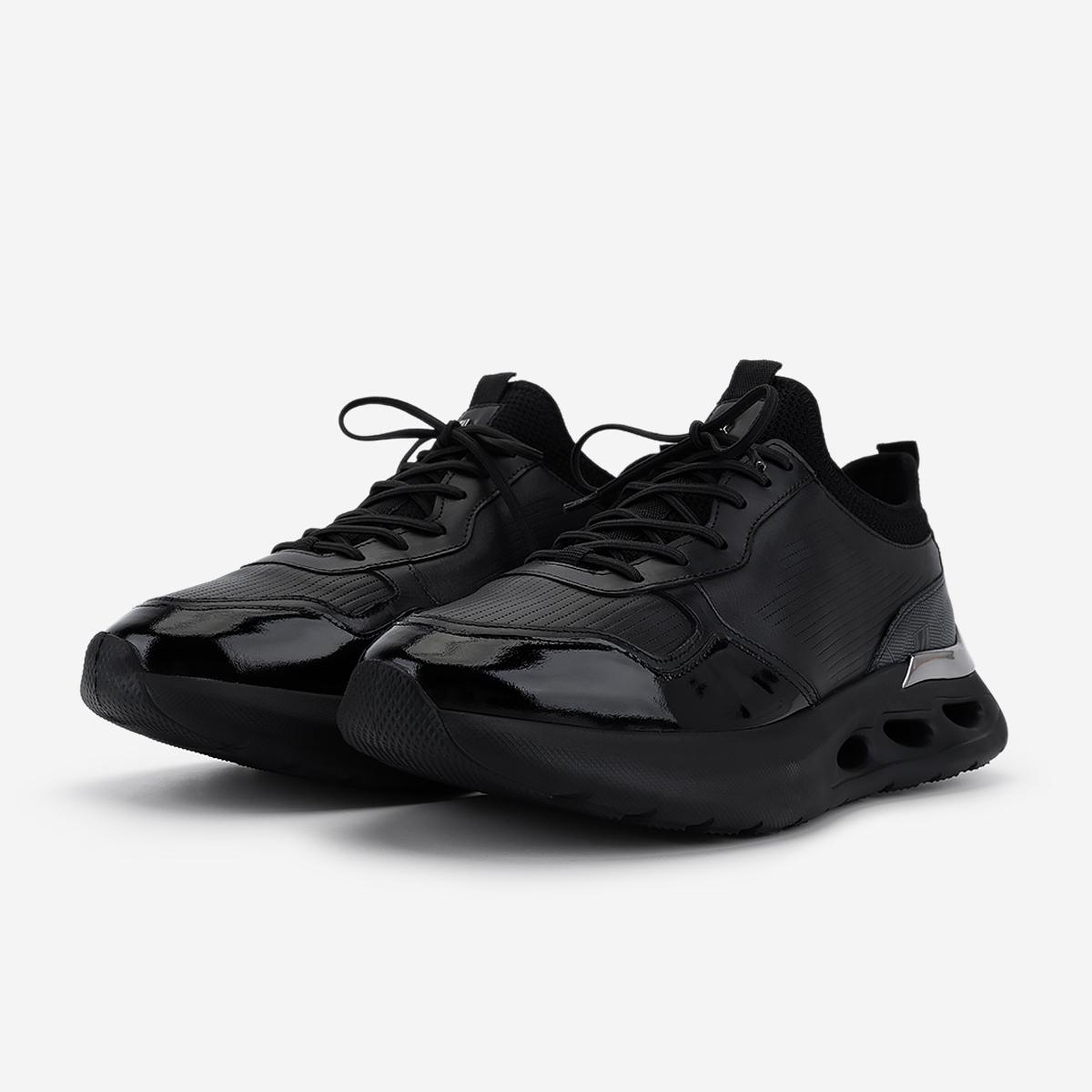 Valmenti Erkek Hakiki Deri Siyah Sneakers & Spor Ayakkabı