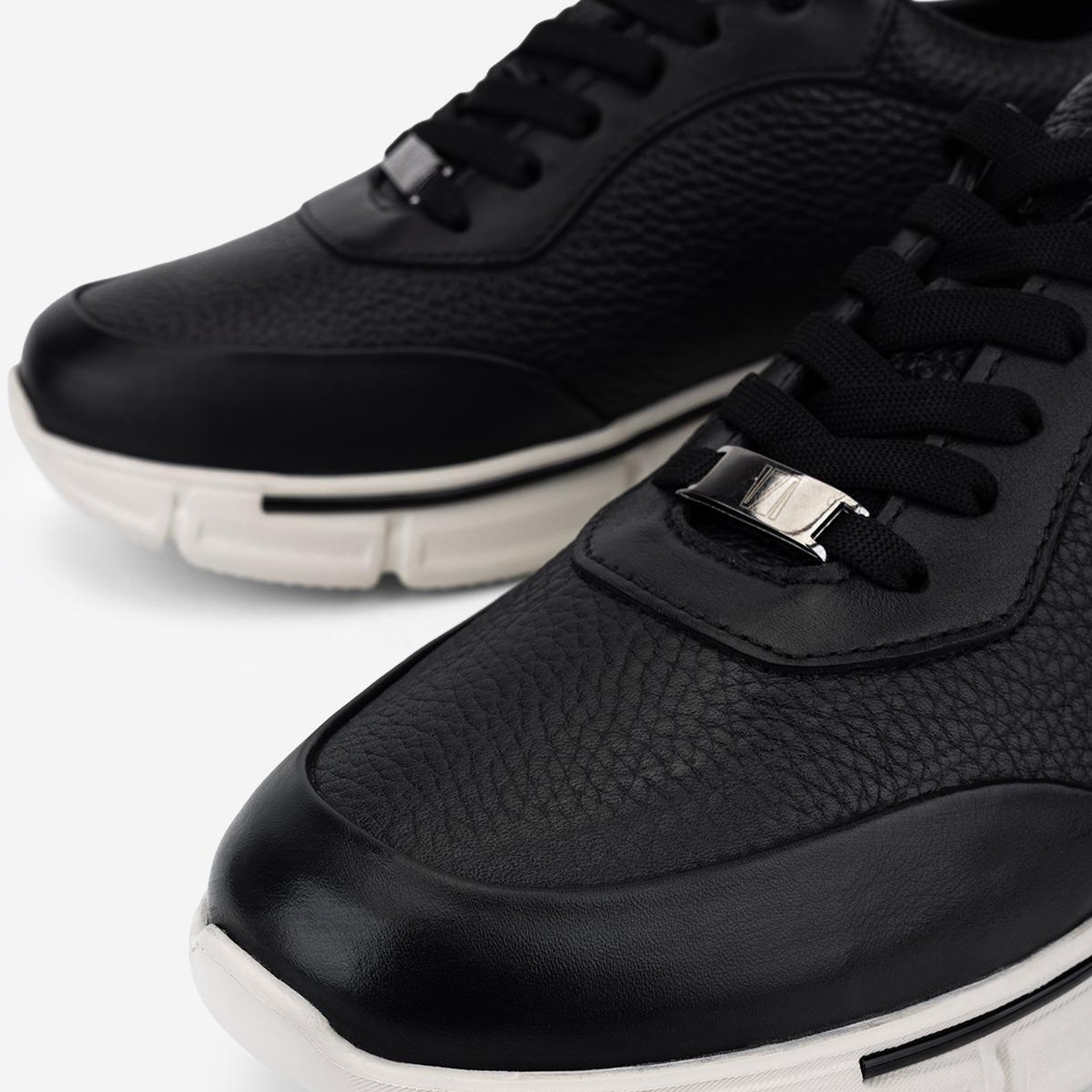 Valmenti Erkek Hakiki Deri Siyah Sneakers & Spor Ayakkabı