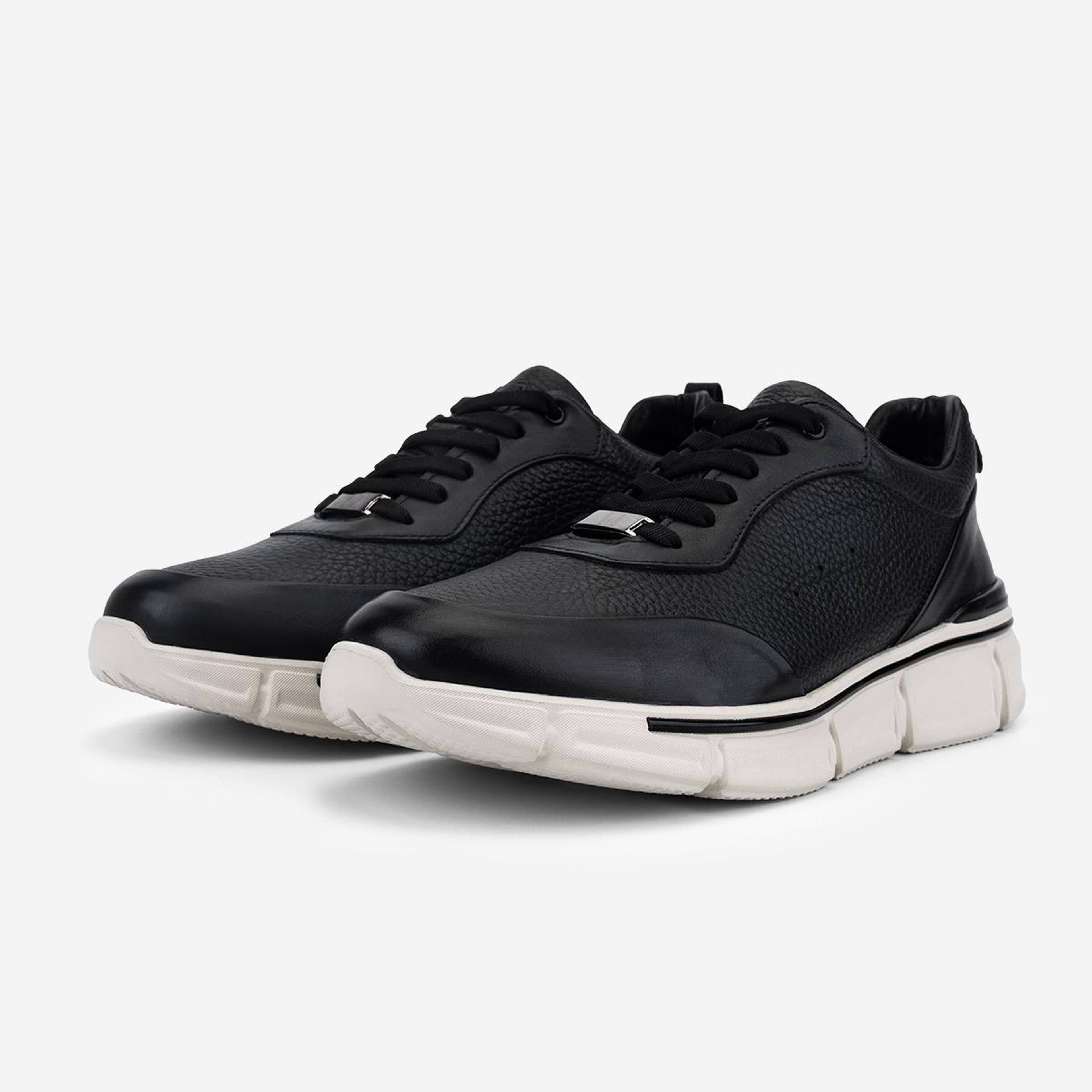 Valmenti Erkek Hakiki Deri Siyah Sneakers & Spor Ayakkabı