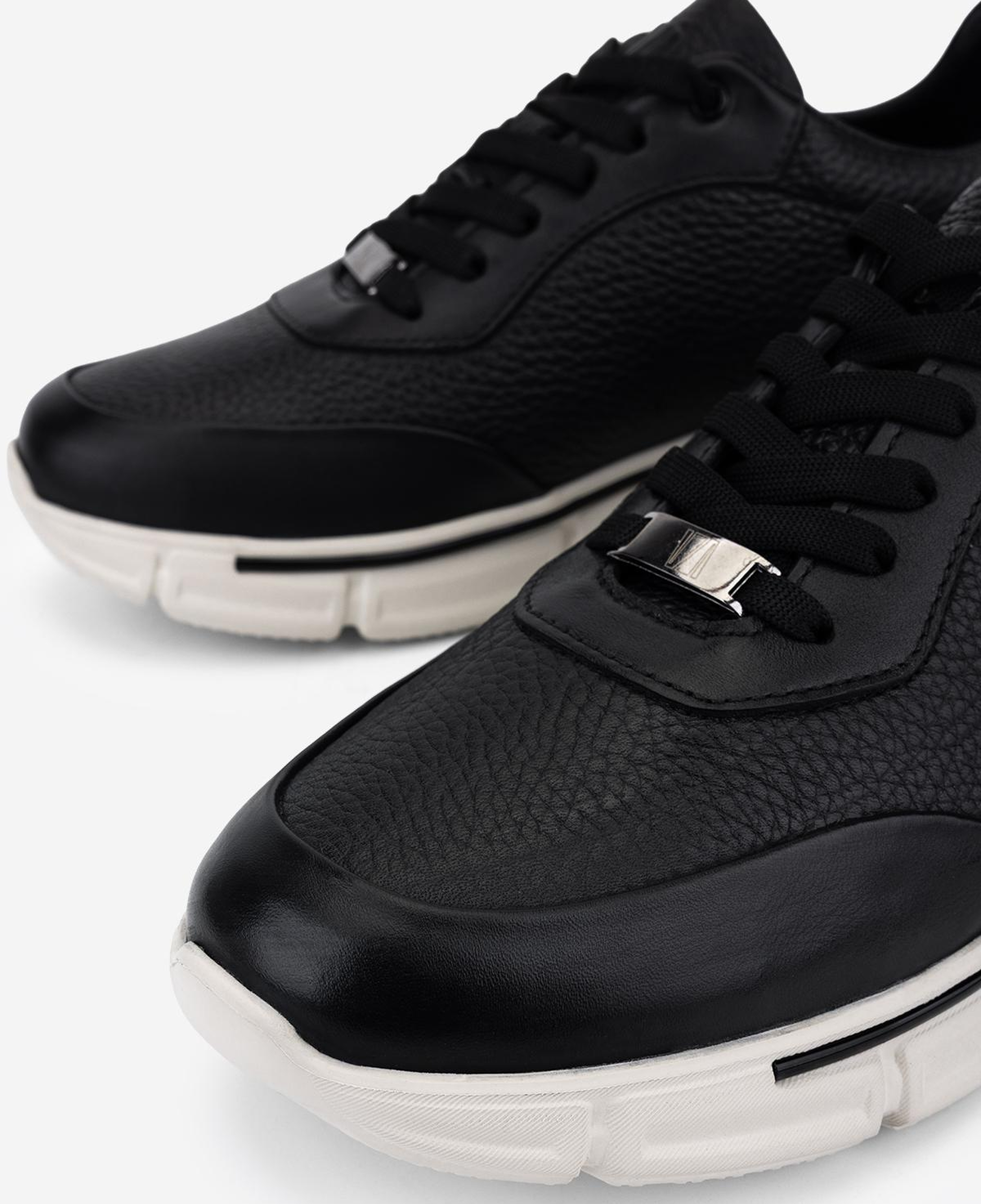 Valmenti Erkek Hakiki Deri Siyah Sneakers & Spor Ayakkabı