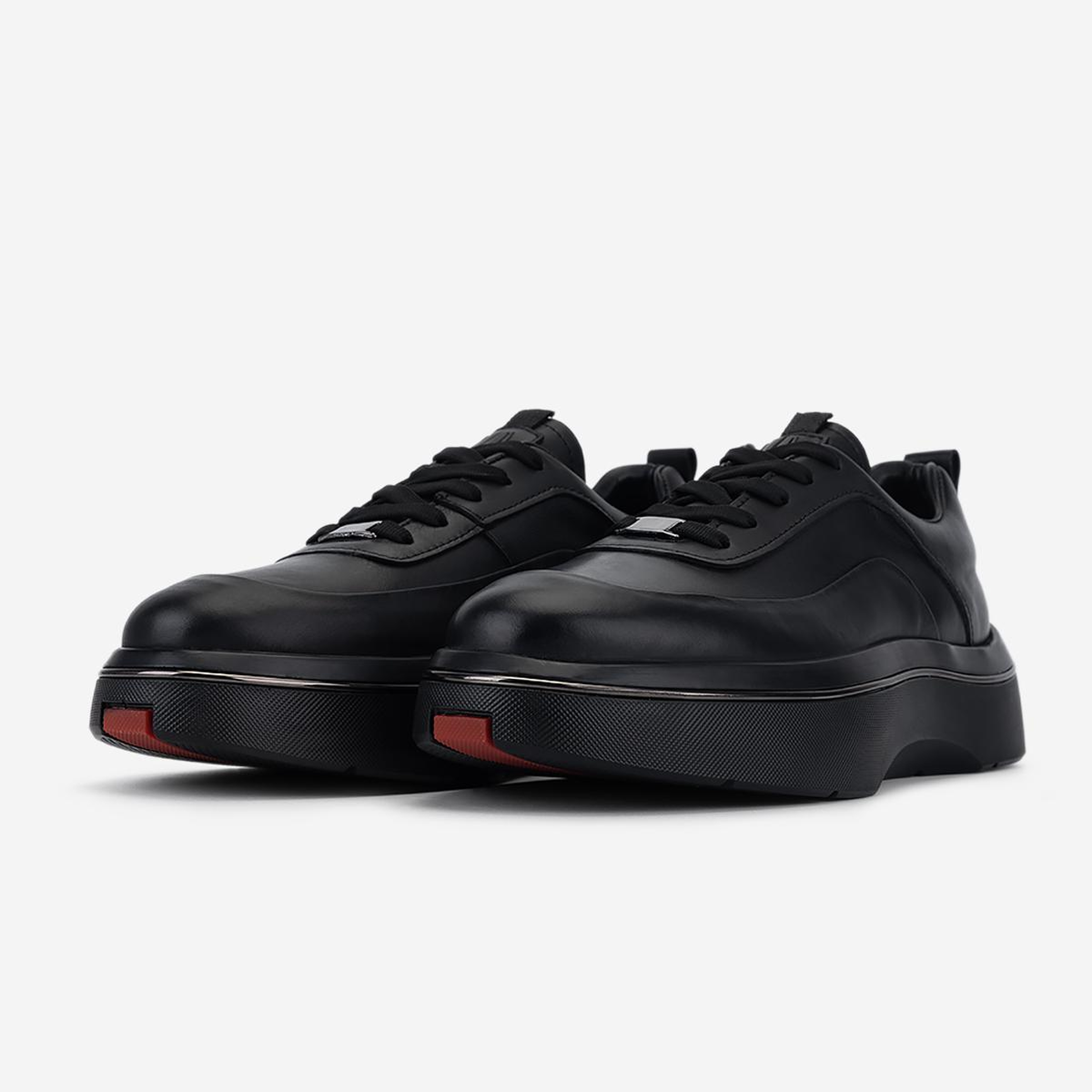 Valmenti Erkek Hakiki Deri Siyah Sneakers & Spor Ayakkabı