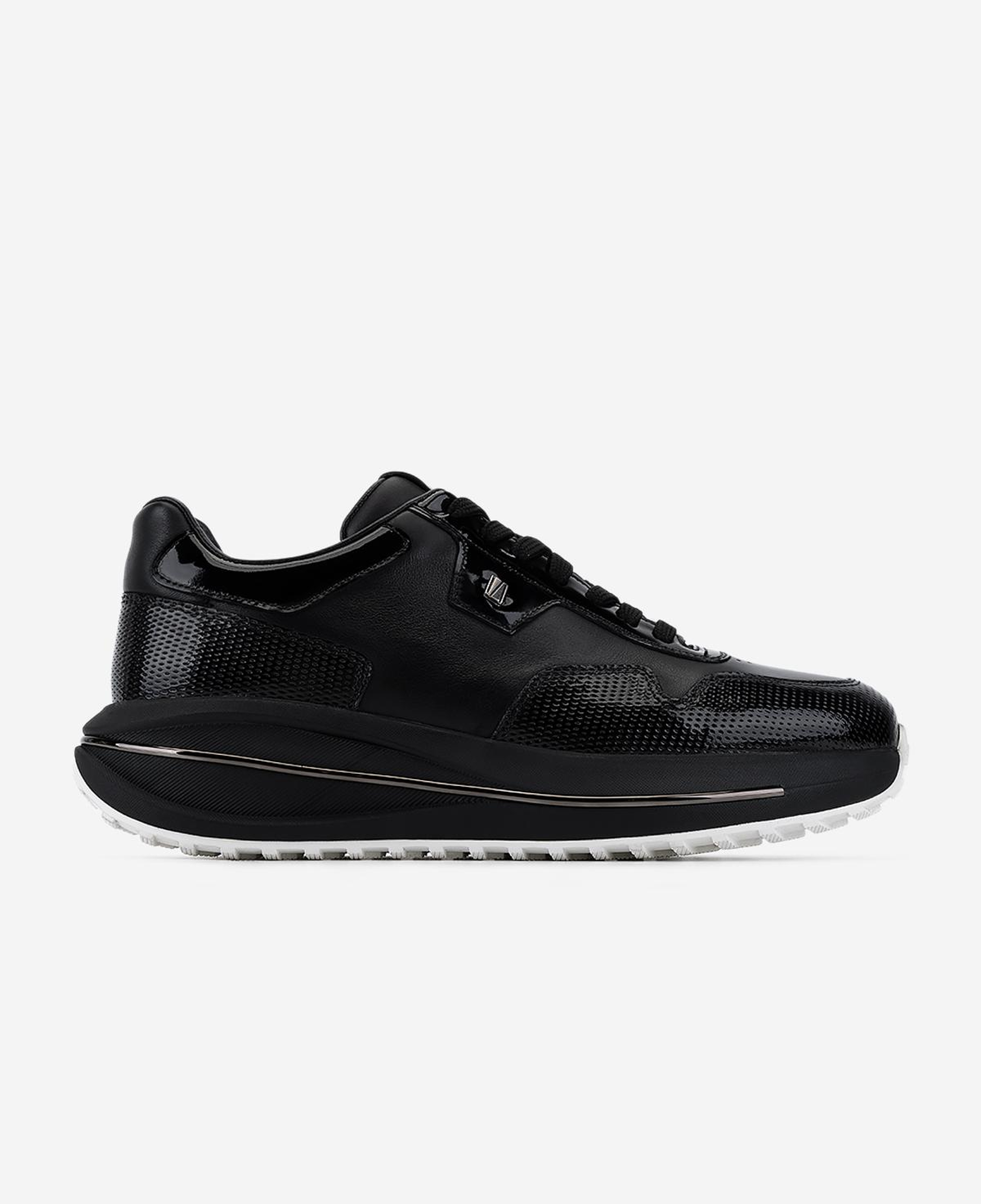 Valmenti Erkek Hakiki Deri Siyah Rugan Sneakers & Spor Ayakkabı