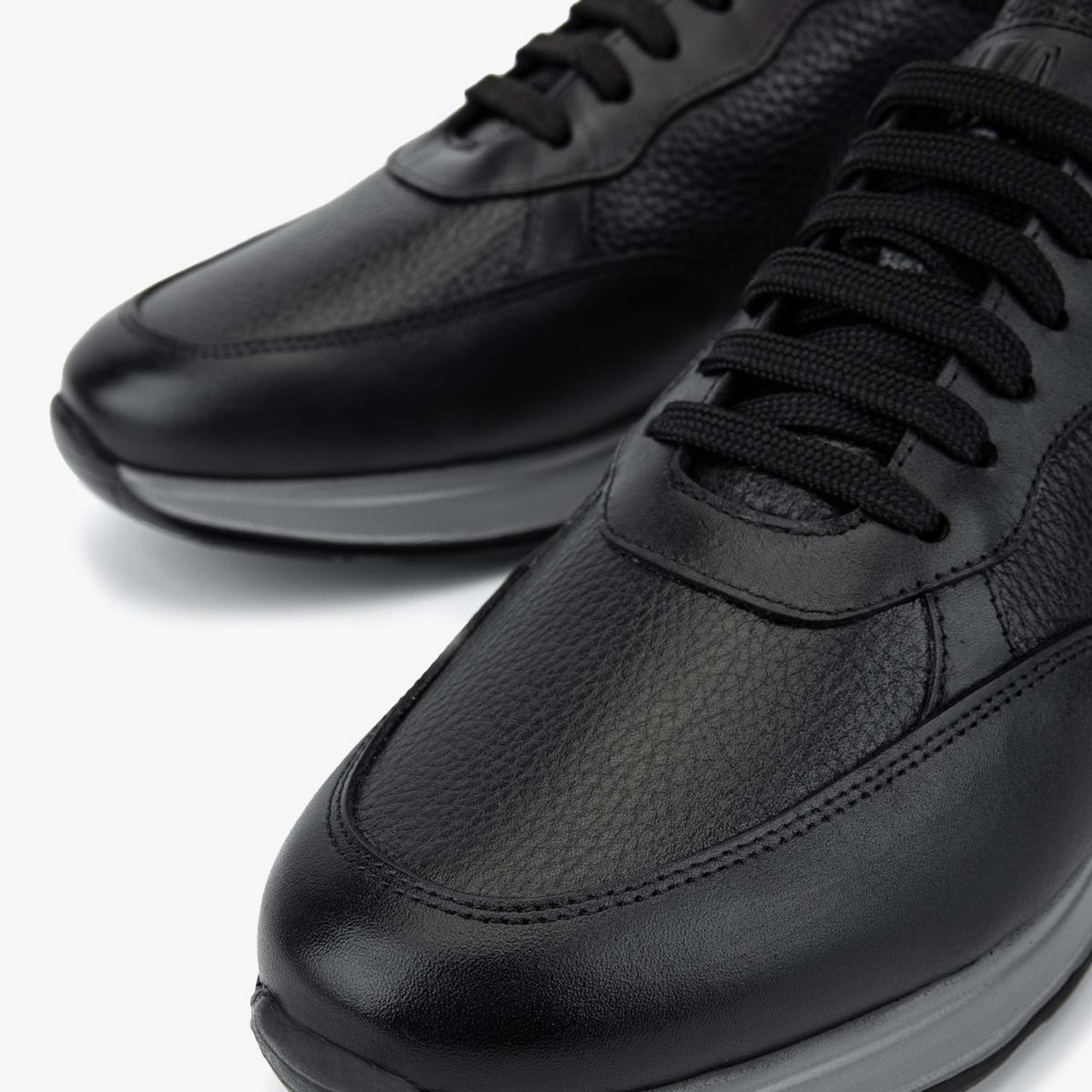 Valmenti Erkek Hakiki Deri Siyah Sneakers & Spor Ayakkabı
