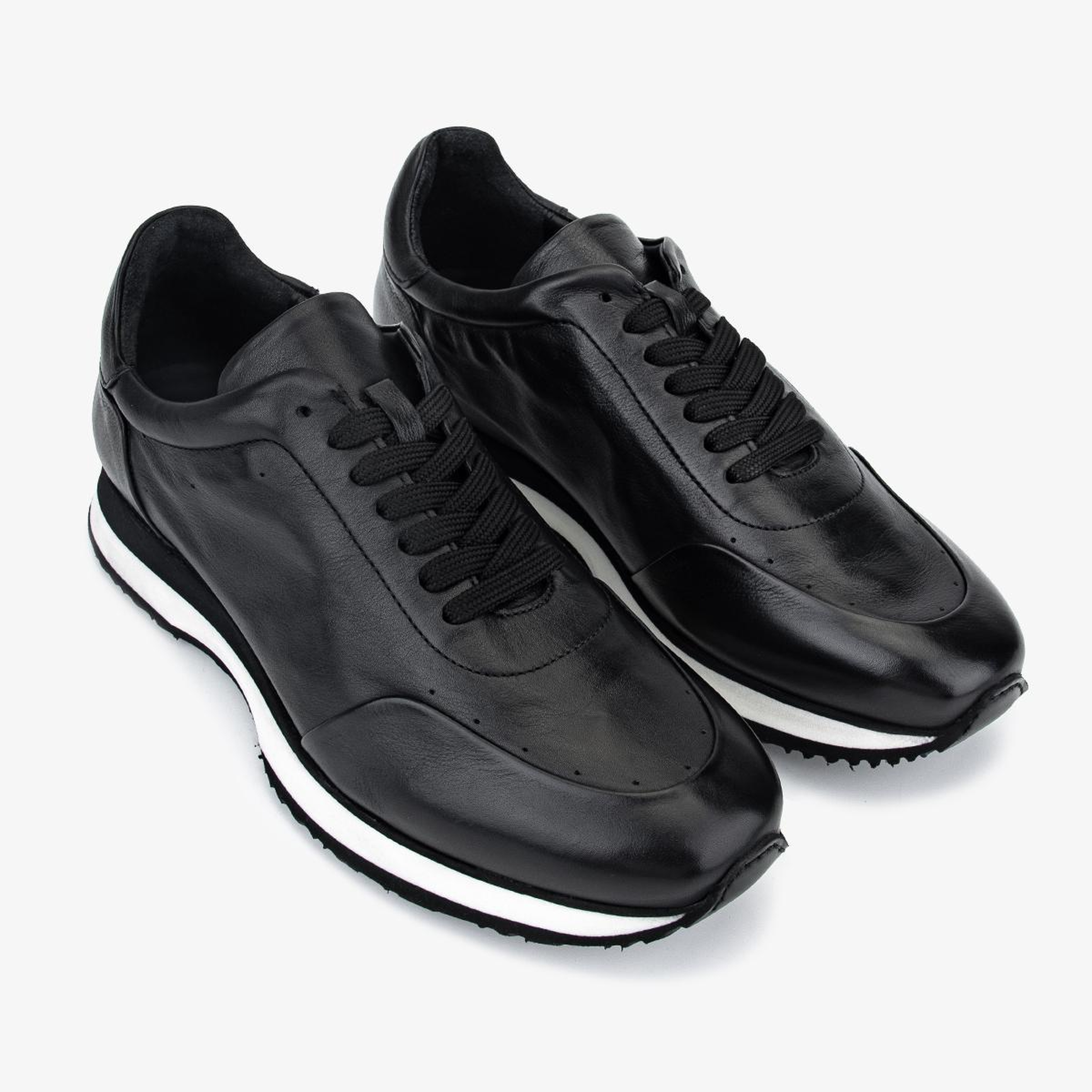 Valmenti Erkek Hakiki Deri Siyah Sneakers & Spor Ayakkabı