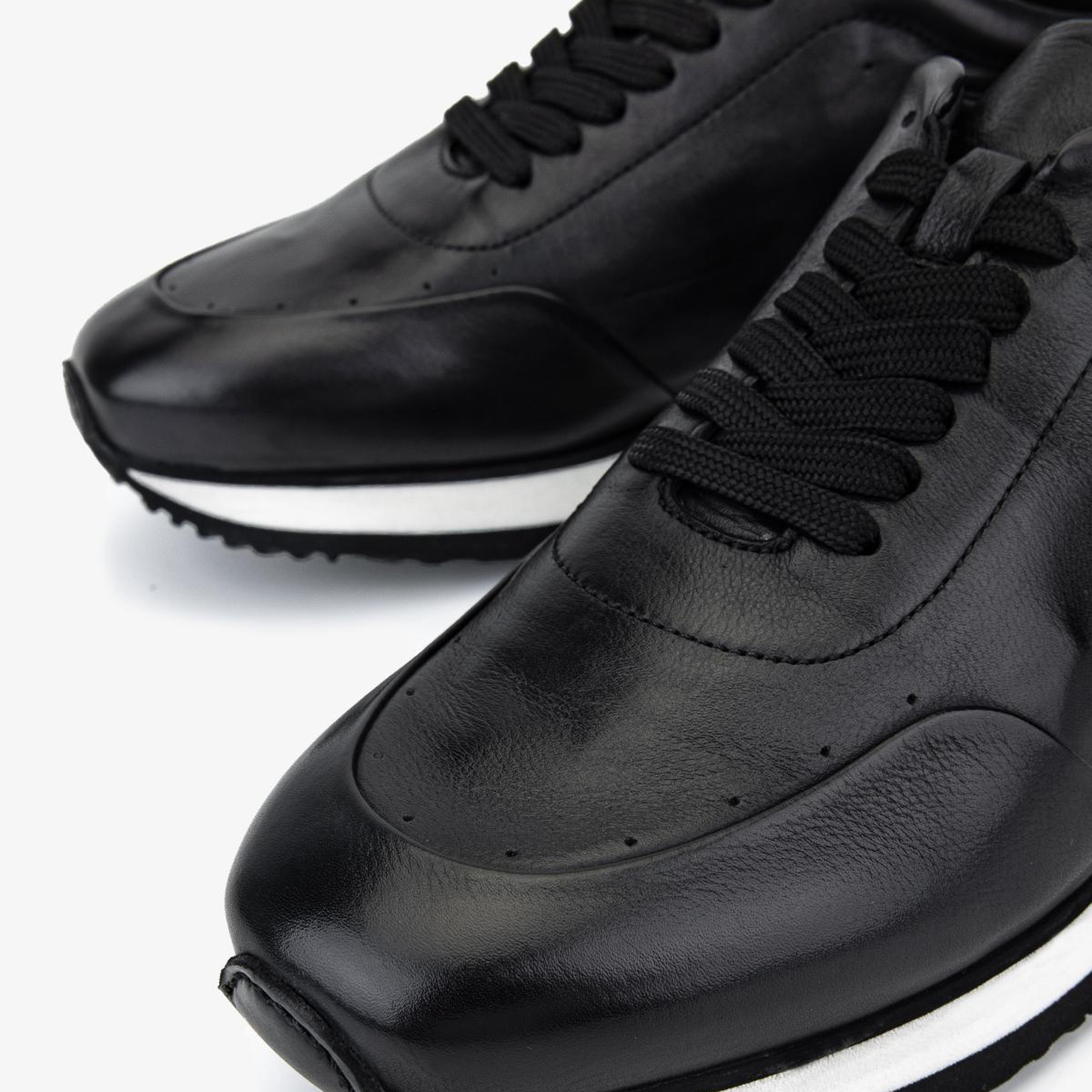 Valmenti Erkek Hakiki Deri Siyah Sneakers & Spor Ayakkabı