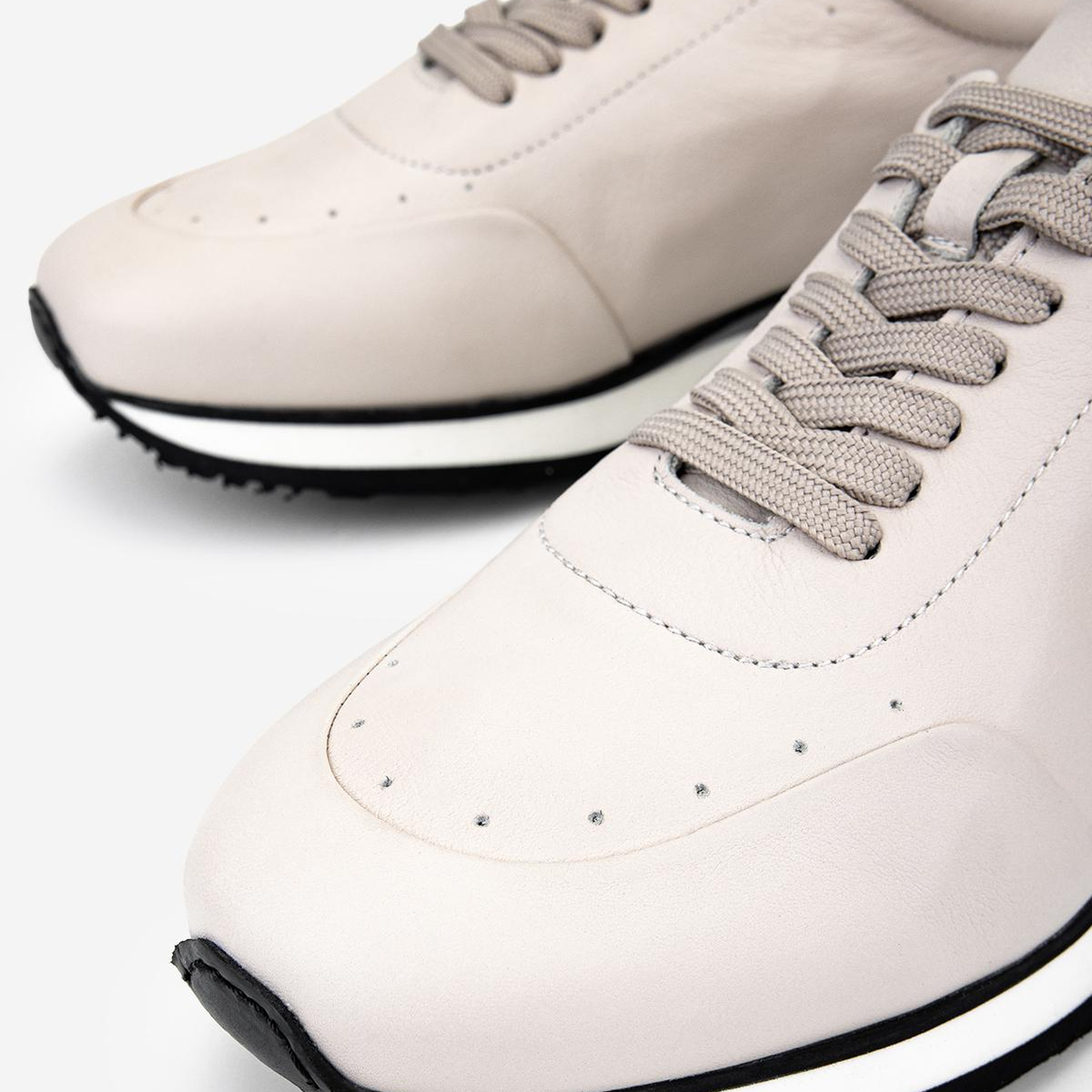 Valmenti Erkek Hakiki Deri Kırık Beyaz Sneakers & Spor Ayakkabı