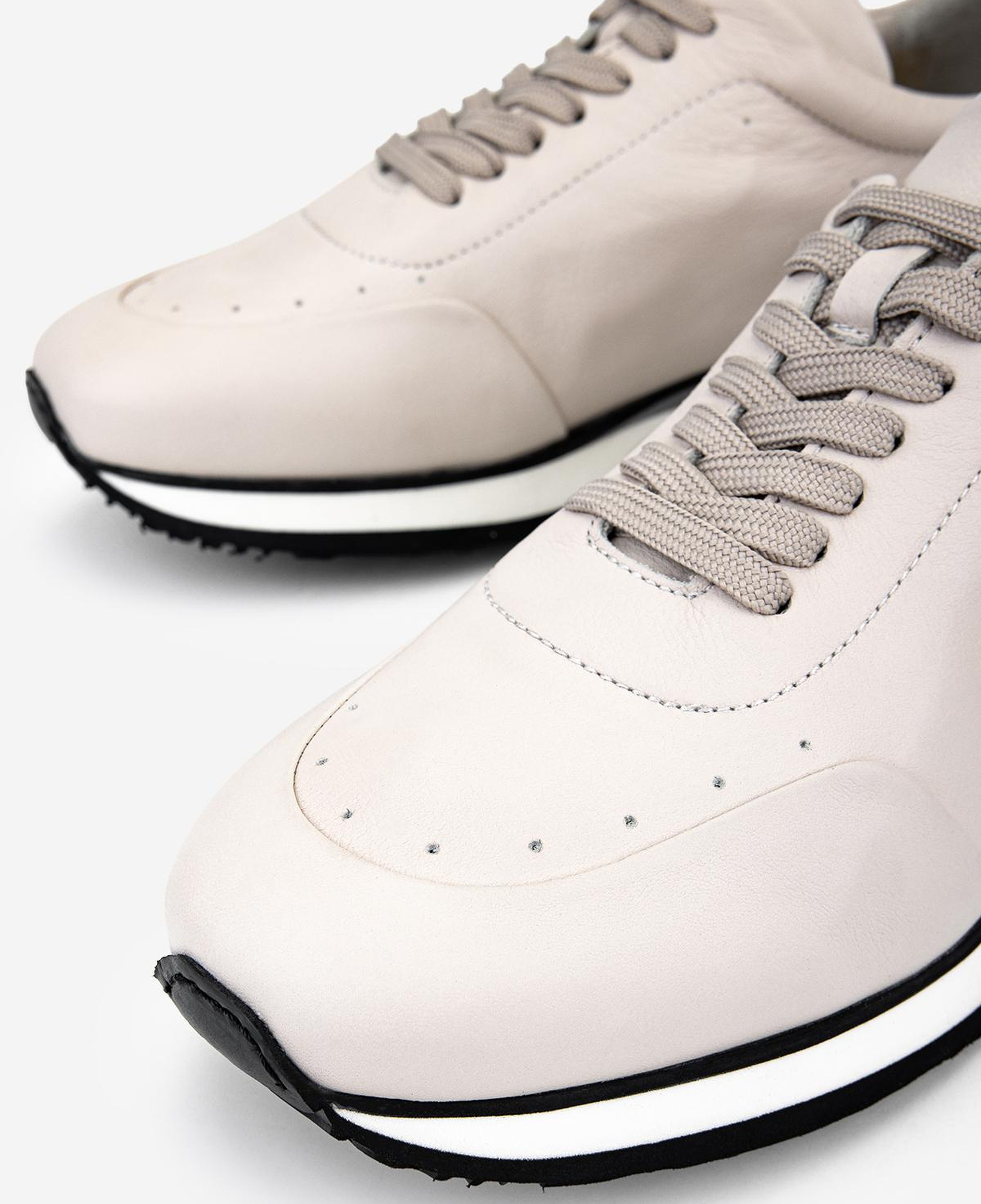 Valmenti Erkek Hakiki Deri Kırık Beyaz Sneakers & Spor Ayakkabı