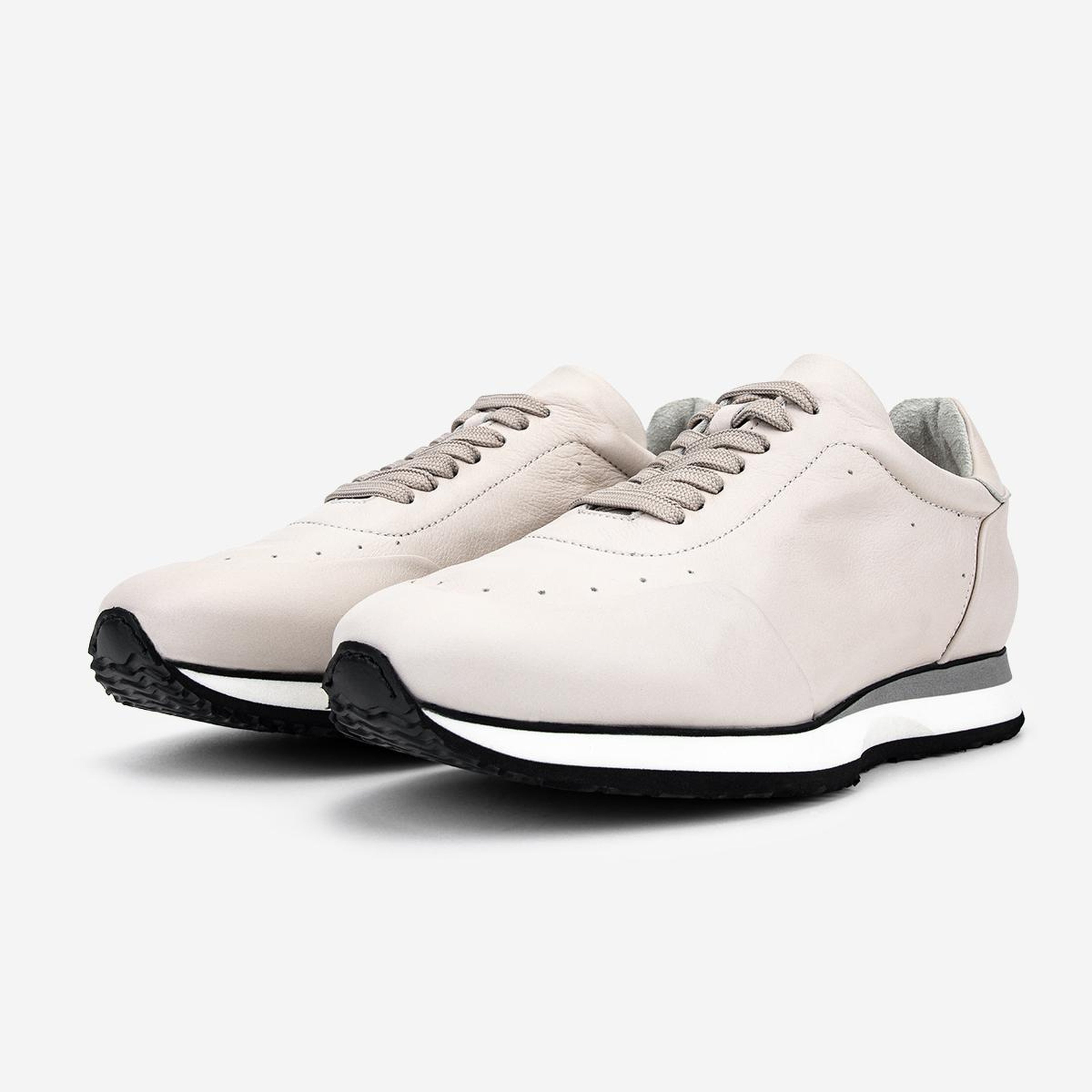 Valmenti Erkek Hakiki Deri Kırık Beyaz Sneakers & Spor Ayakkabı