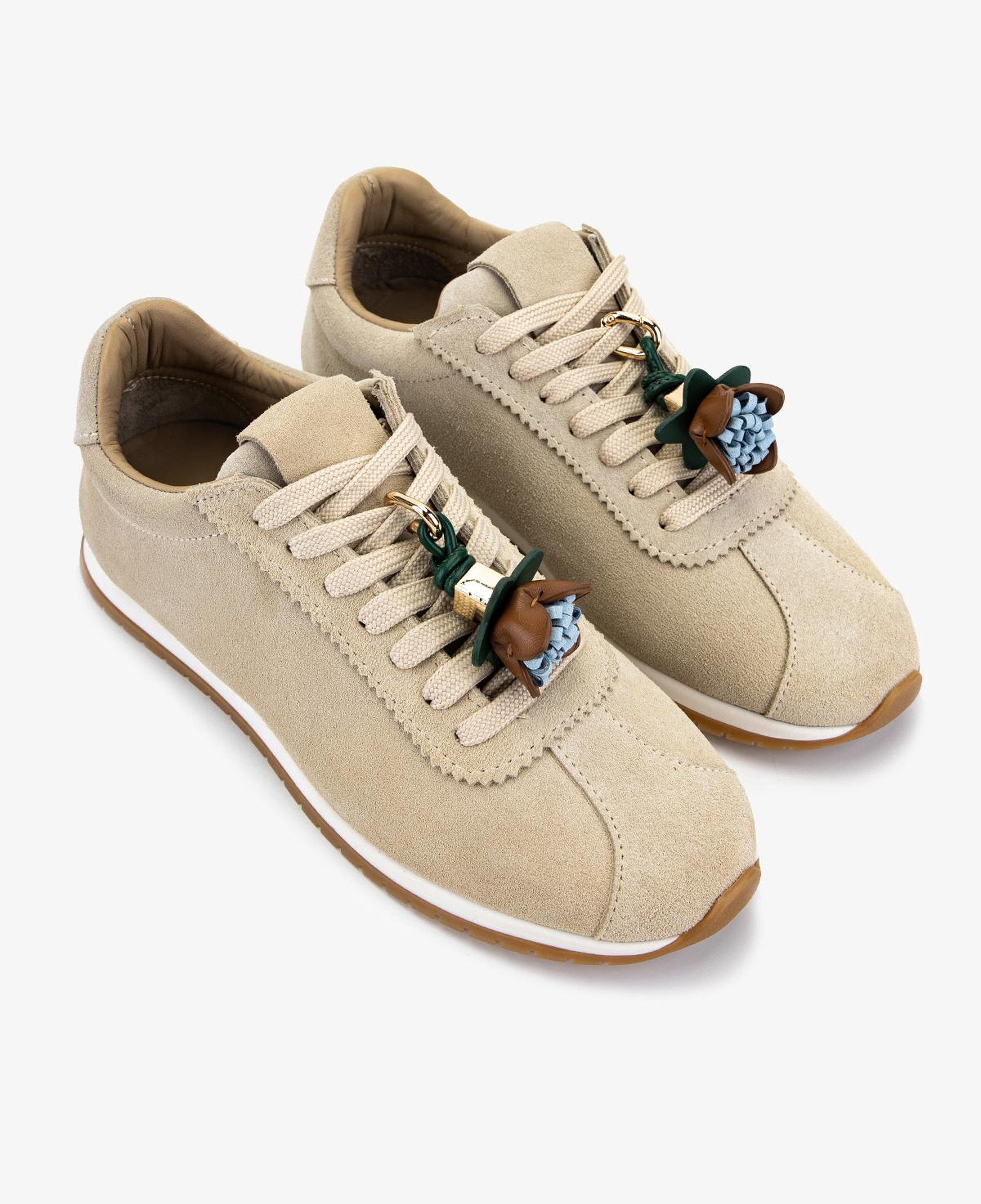Valmenti Kadın Hakiki Deri Bej Süet Sneakers & Spor Ayakkabı