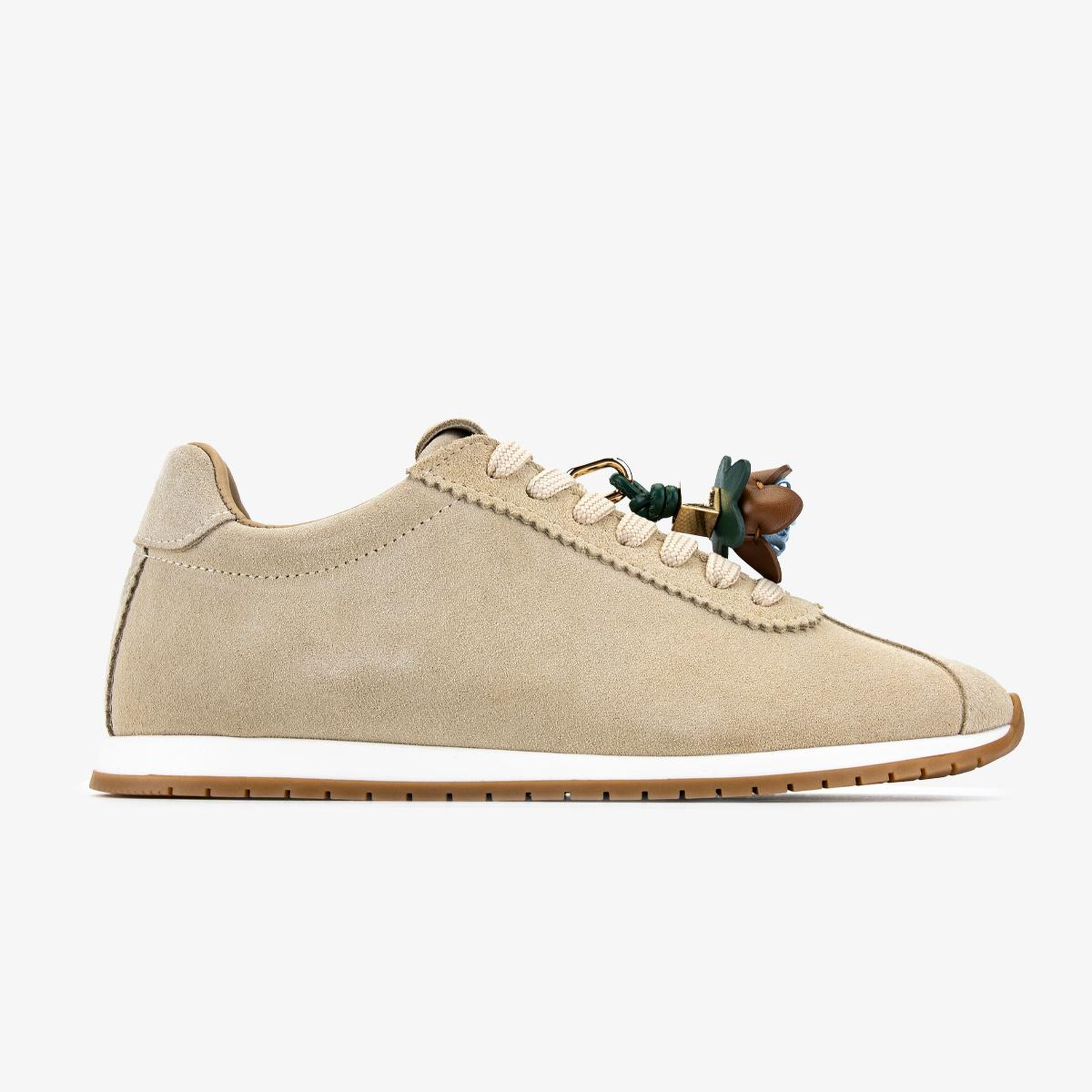 Valmenti Kadın Hakiki Deri Bej Süet Sneakers & Spor Ayakkabı