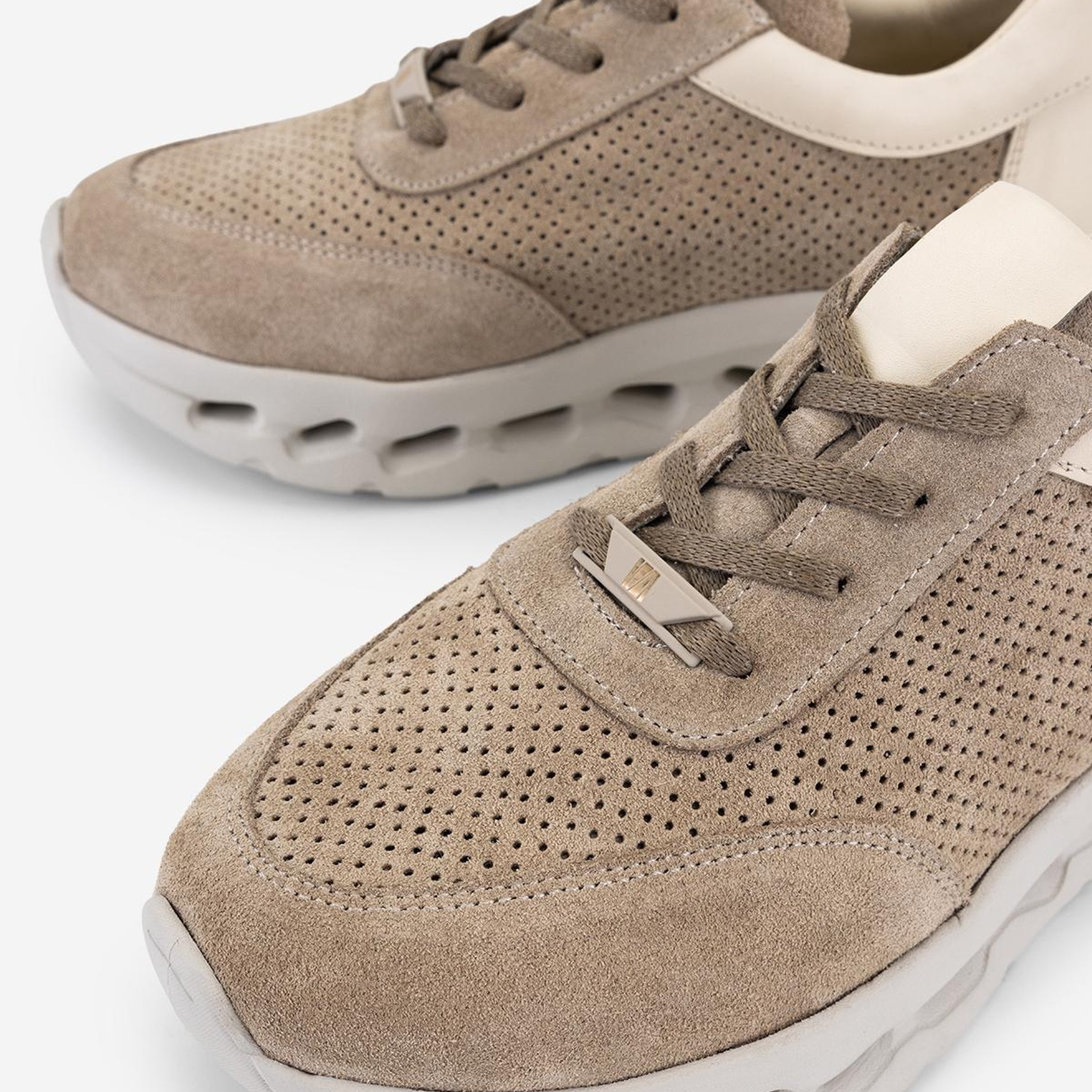 Valmenti Kadın Hakiki Deri Bej Sneakers & Spor Ayakkabı