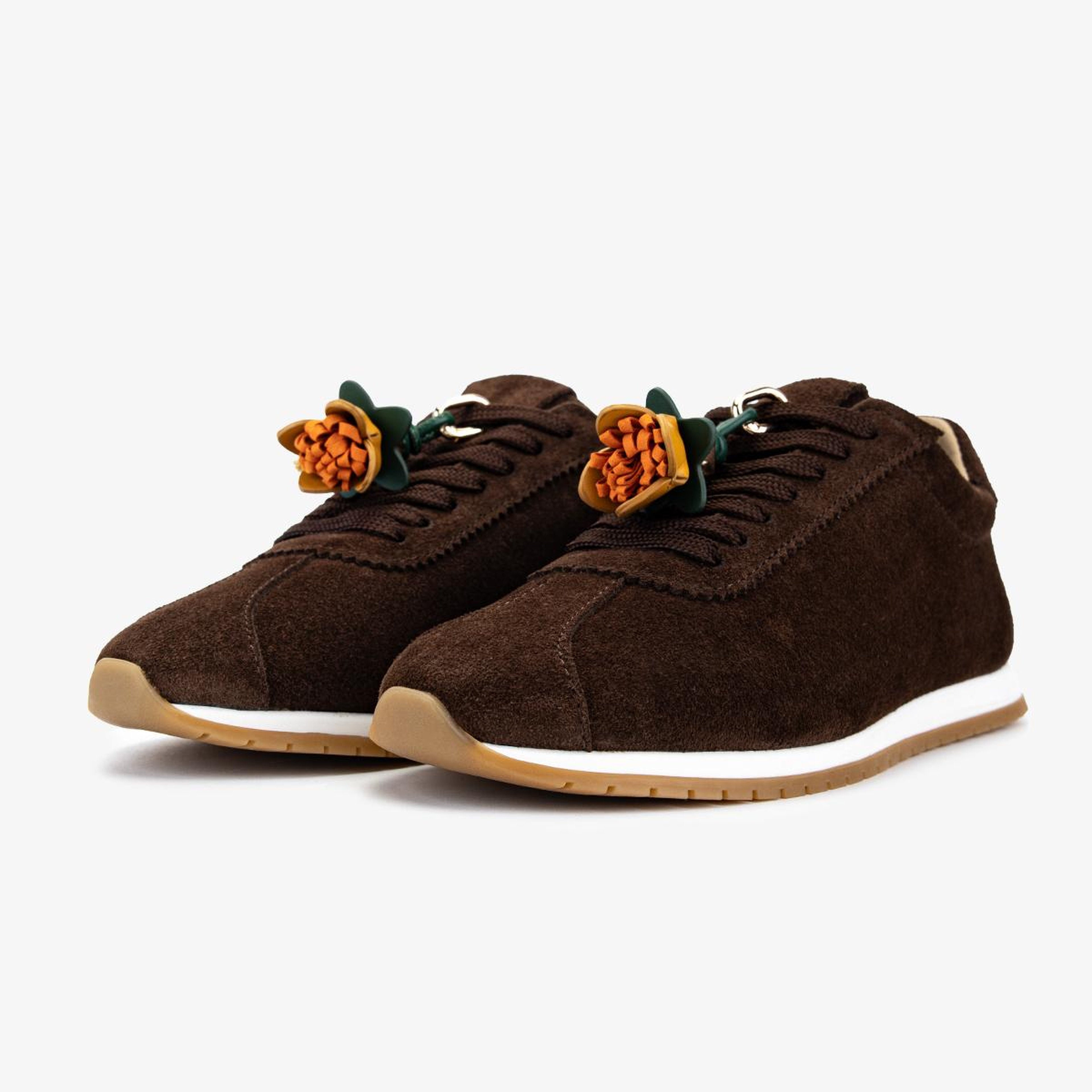 Valmenti Kadın Hakiki Deri Kahverengi Süet Sneakers & Spor Ayakkabı