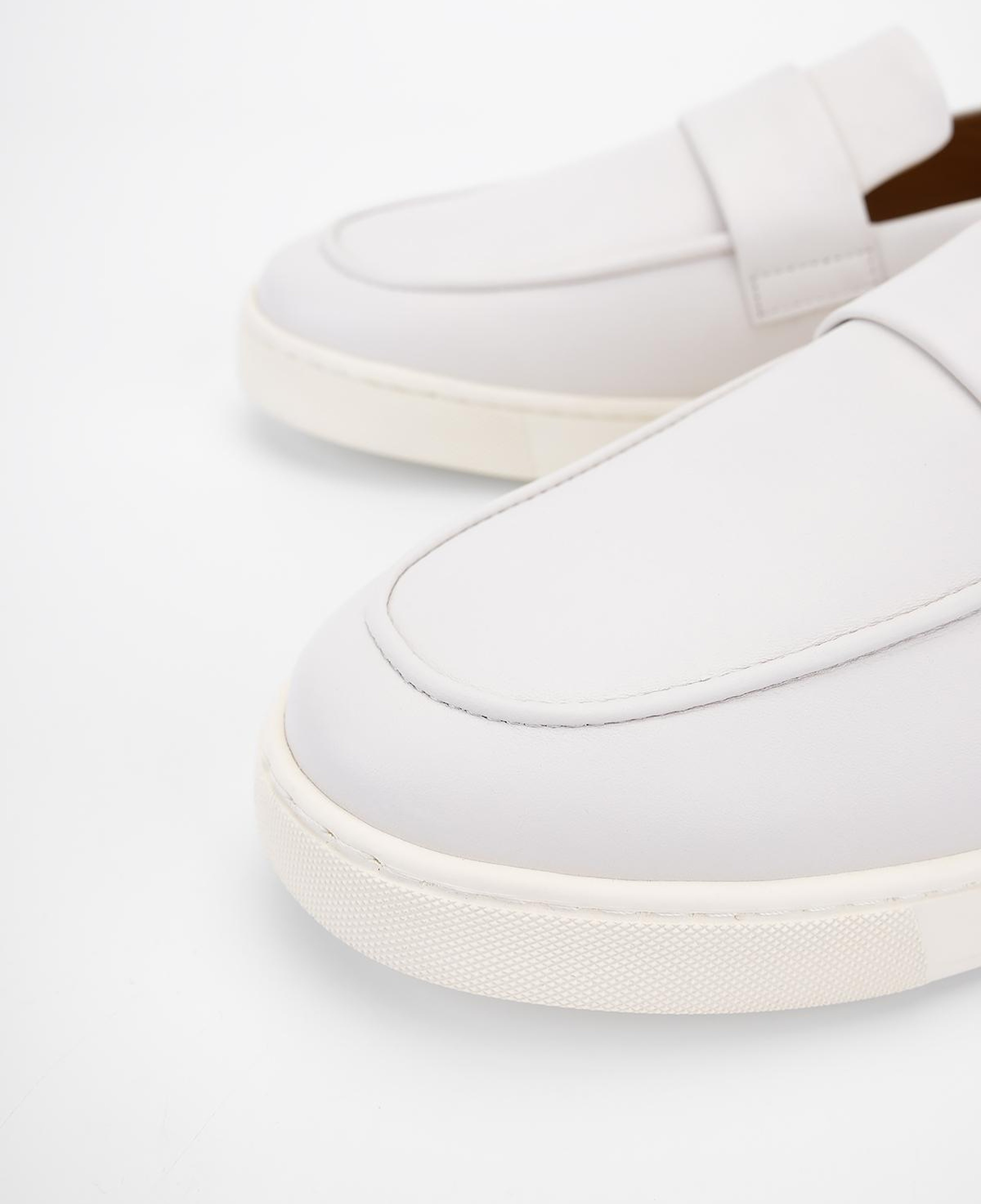 Valmenti Erkek Hakiki Deri Kırık Beyaz Loafer Ayakkabı